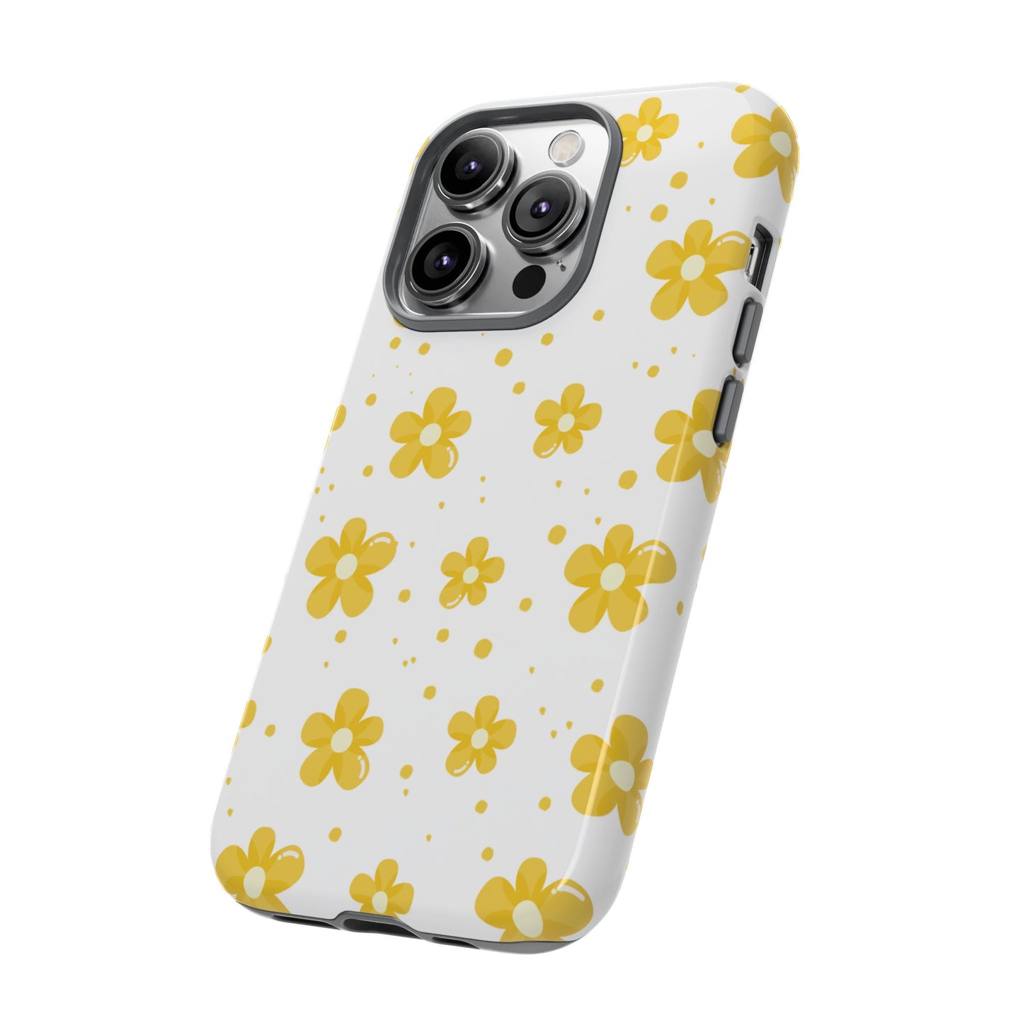 Yellow Flowers Protective Phone Case for Google, Apple and Samsung Phones