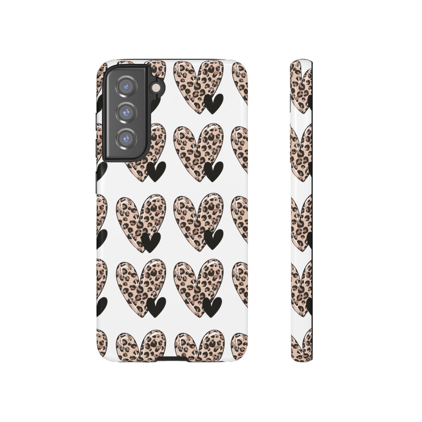 Leopard Hearts Protective Case for IPhone. Samsung and Google phones