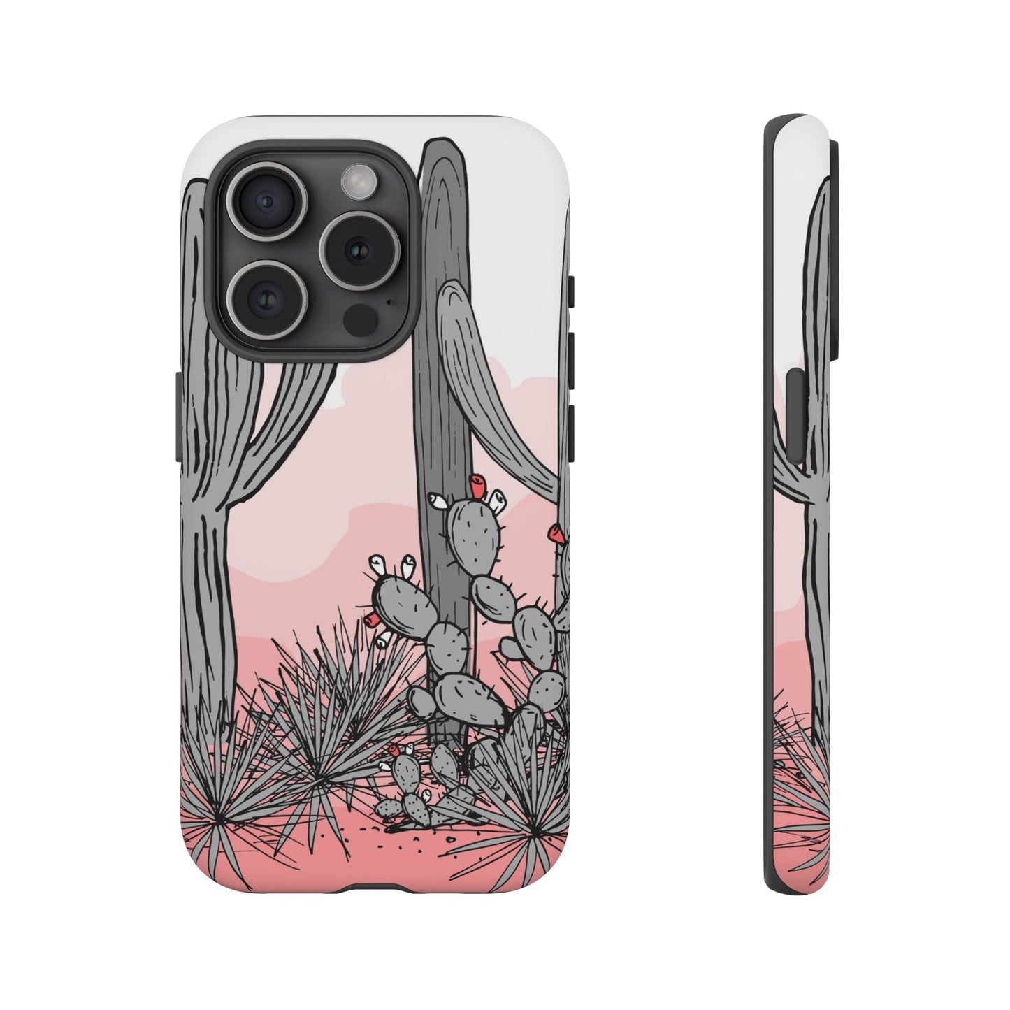 Pastel Cactus Sunset Protective Phone Case