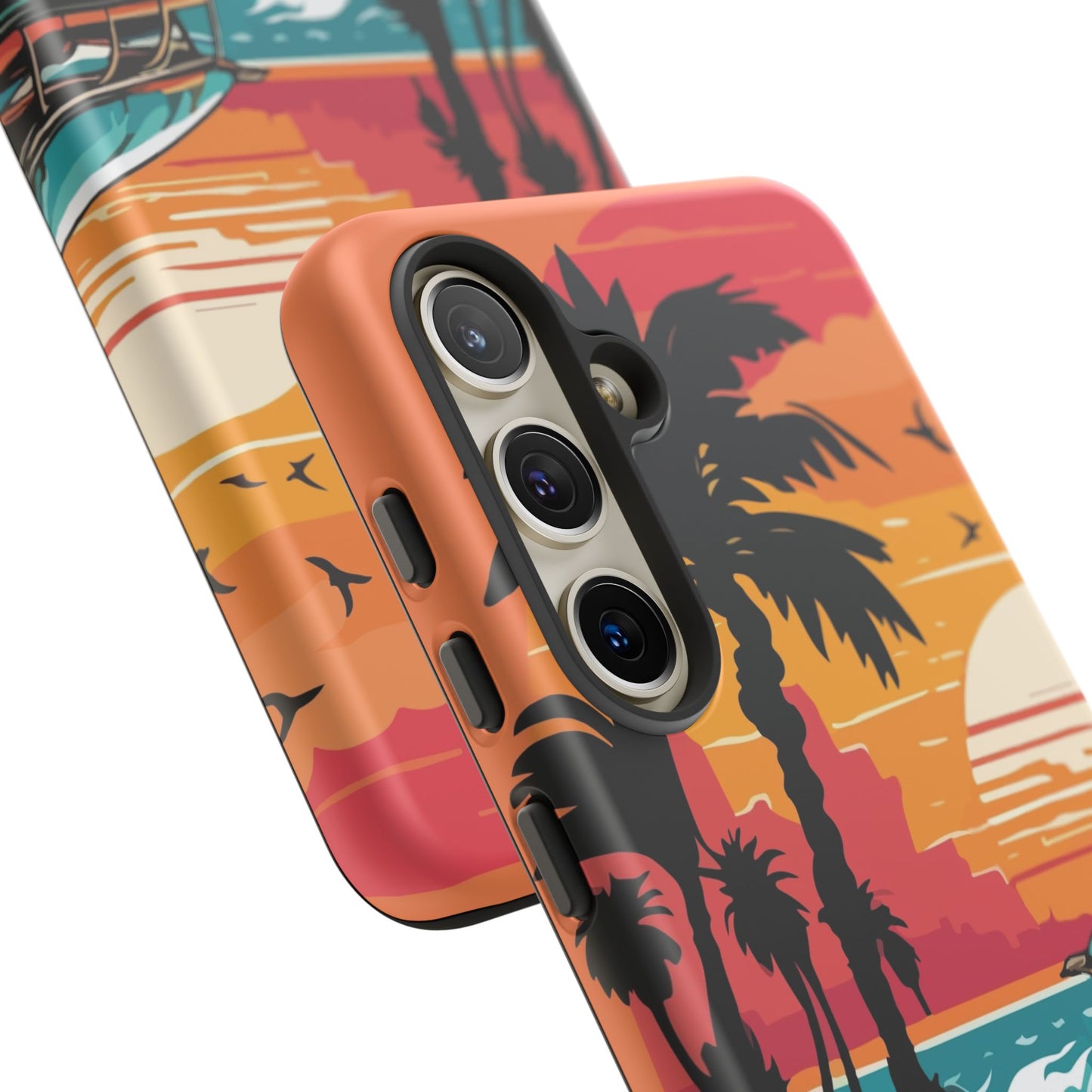 Summer Retro Sunset Protective Phone Case