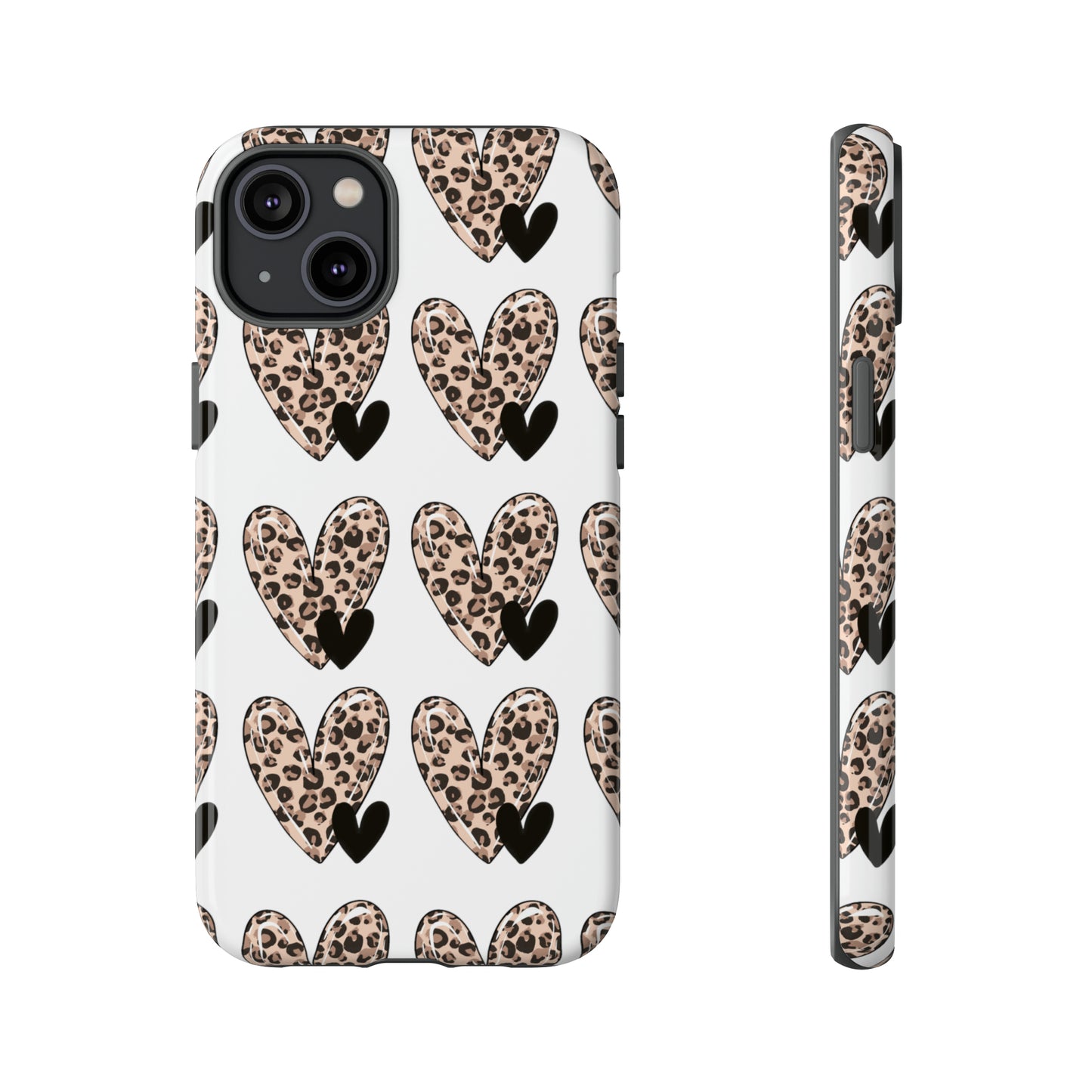 Leopard Hearts Protective Case for IPhone. Samsung and Google phones