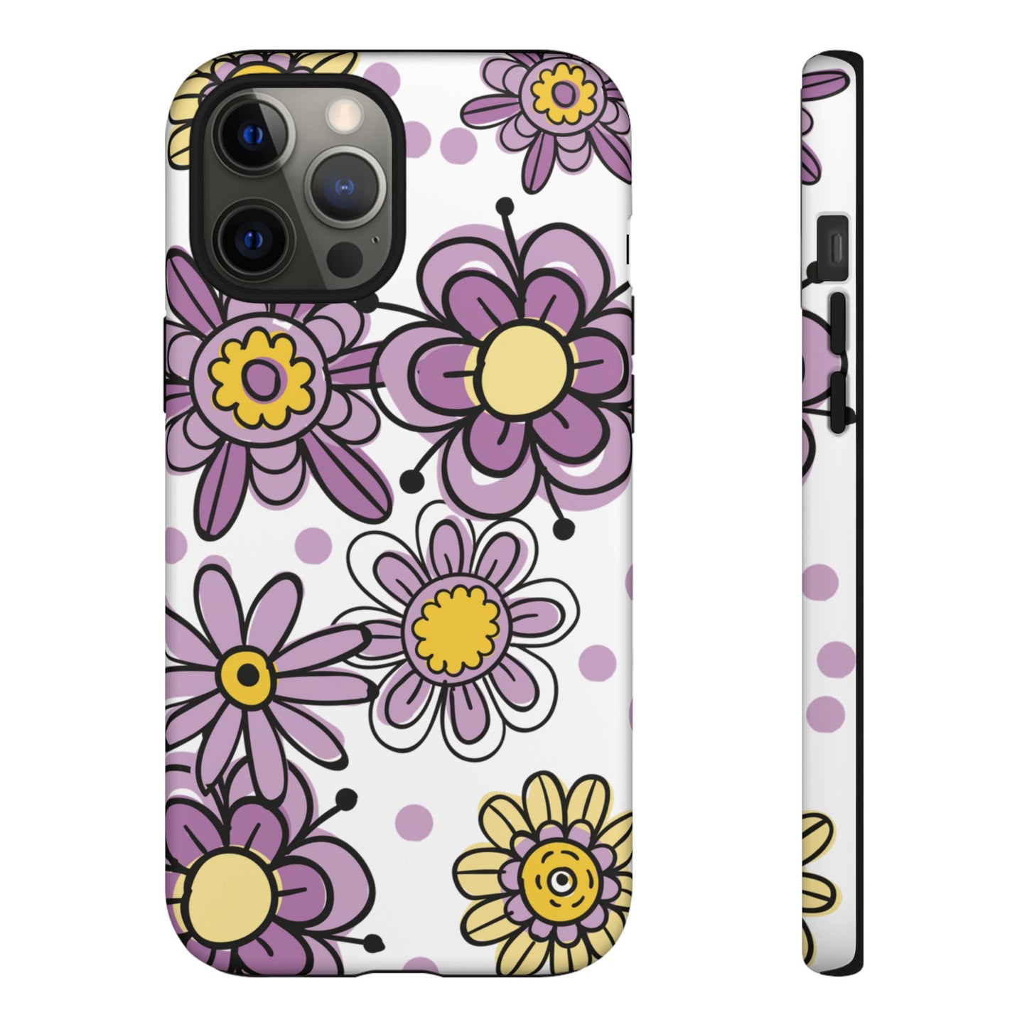 Purple Flowers Protective Phone Case