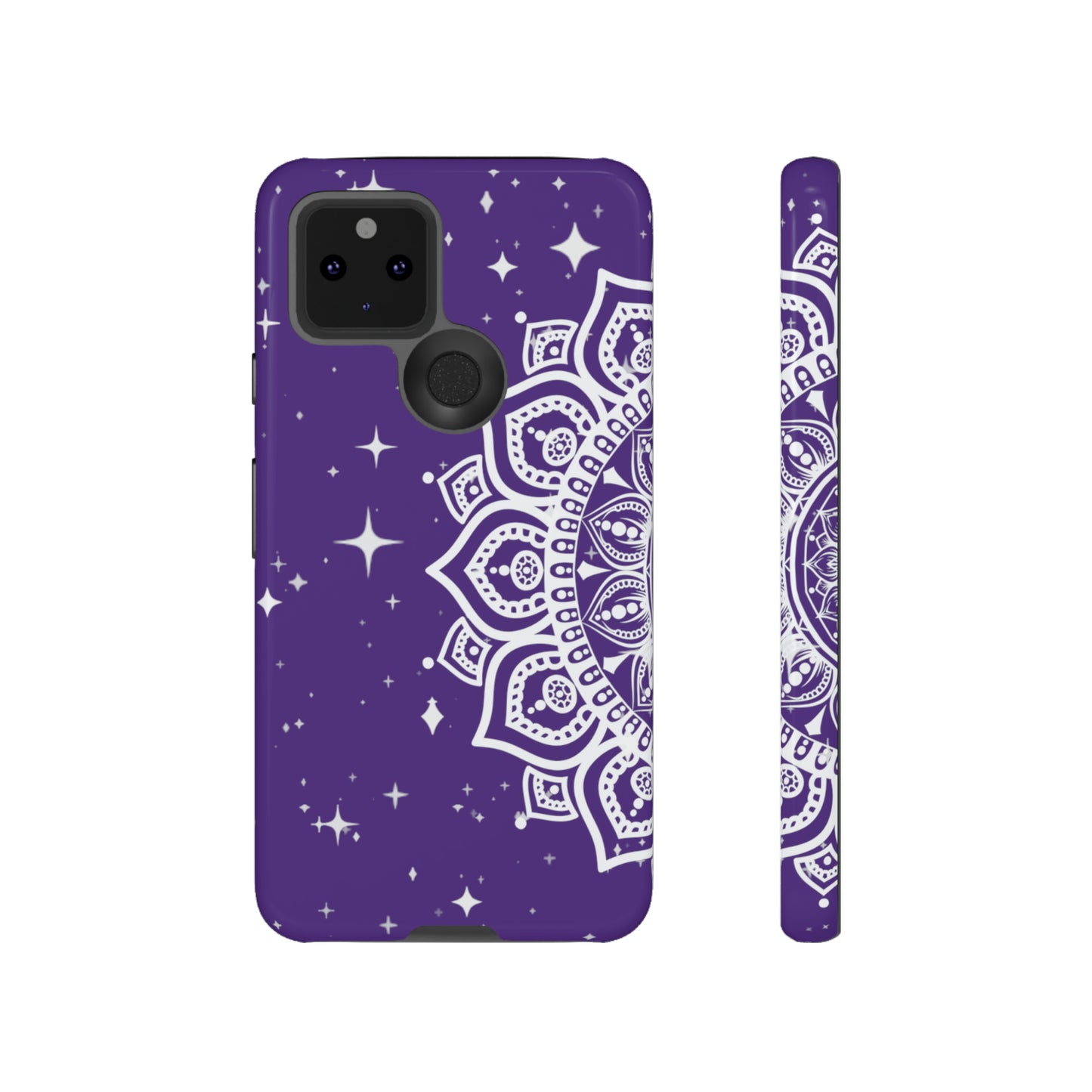 Purple mandala protective phone case for iPhone, Samsung and Google