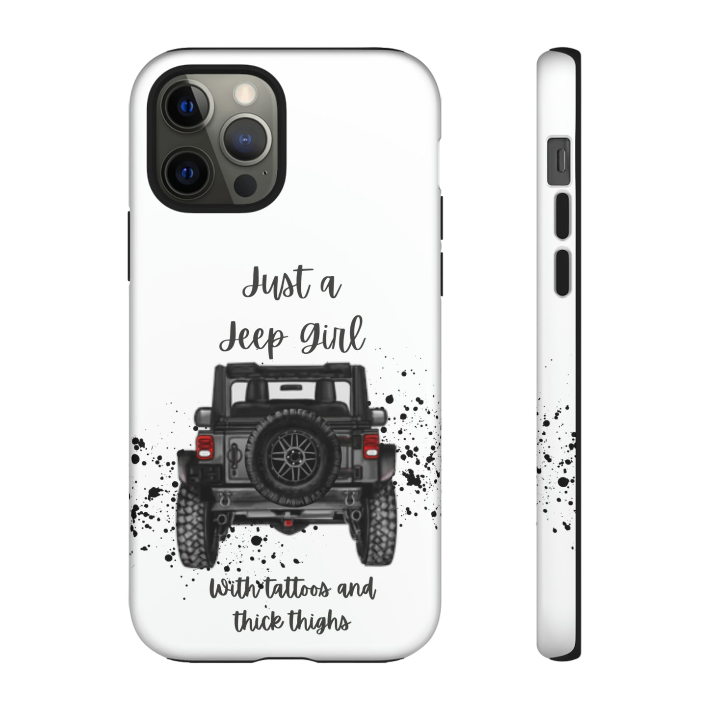 Off Road Girl with Tattoos and Thick Thighs Grey Protective Phkne Case