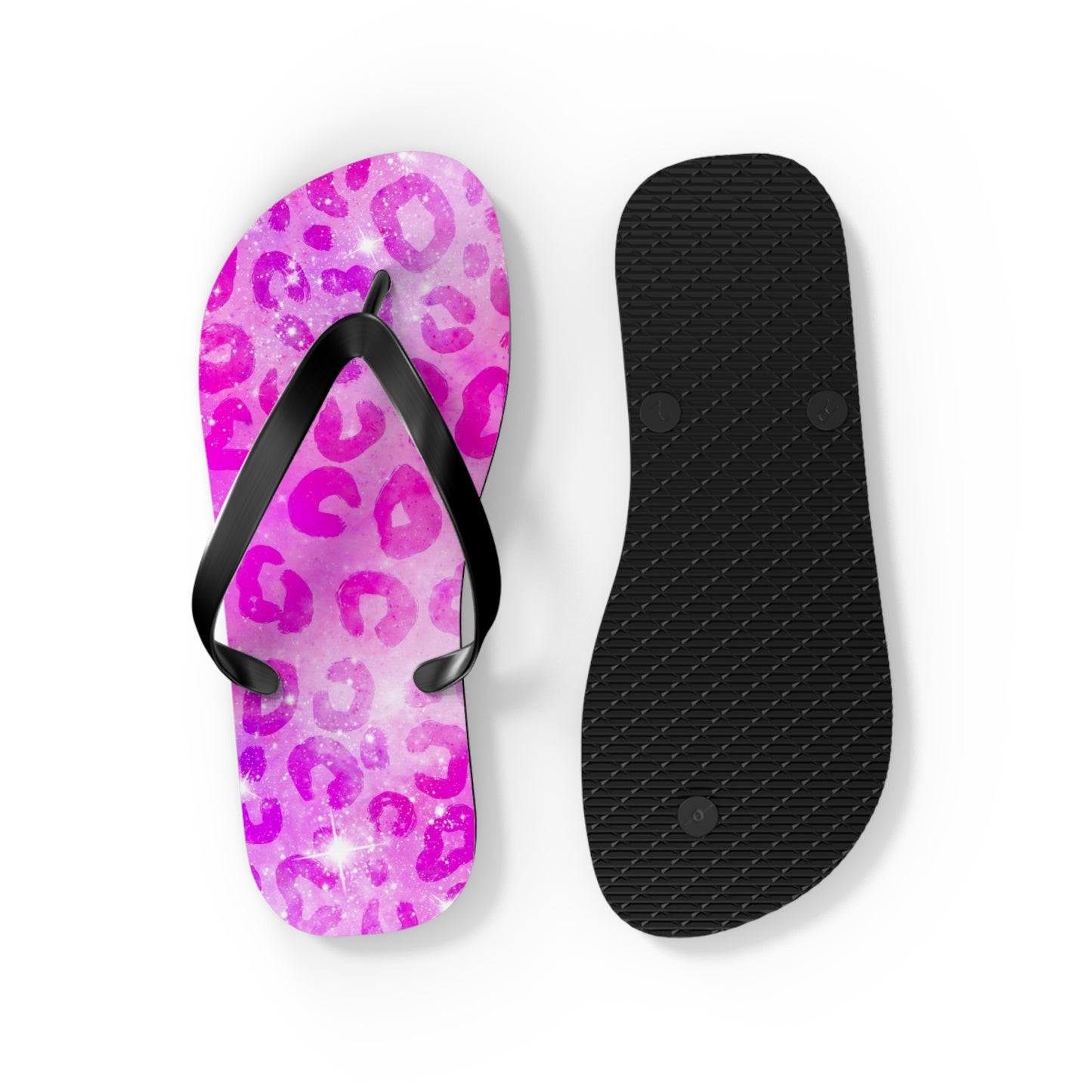 Hot Pink Leopard Flip Flops