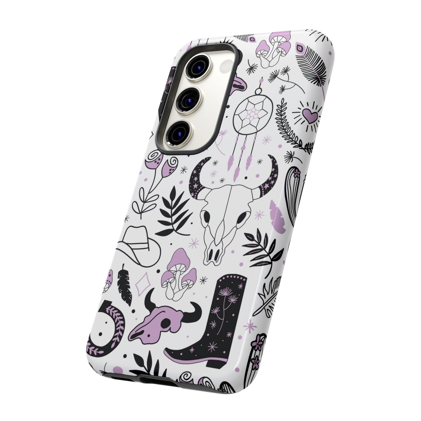 Purple and Black Western Protective Drop Proof Case Iphone, Samsung and Google phones
