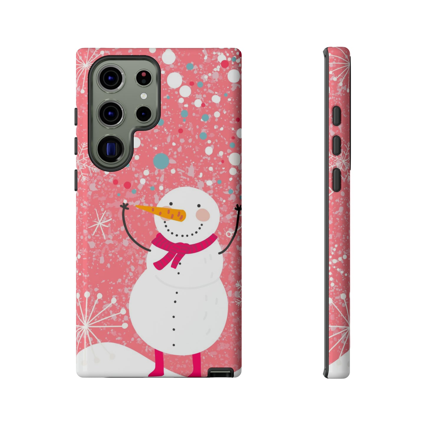 Pink Snowman Protective Case for Iphone, Samsung and a Google phones