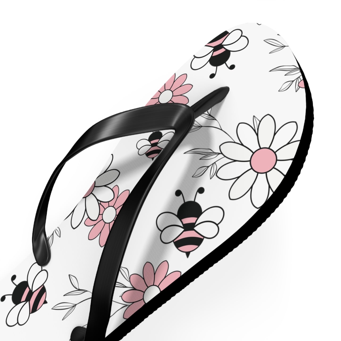 Pink Bees Flip Flops