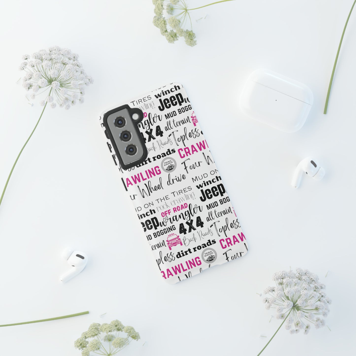 Off Road Subway Art Splash of Pink Protective Phone Case for Iphone, Samsung and Google Phones