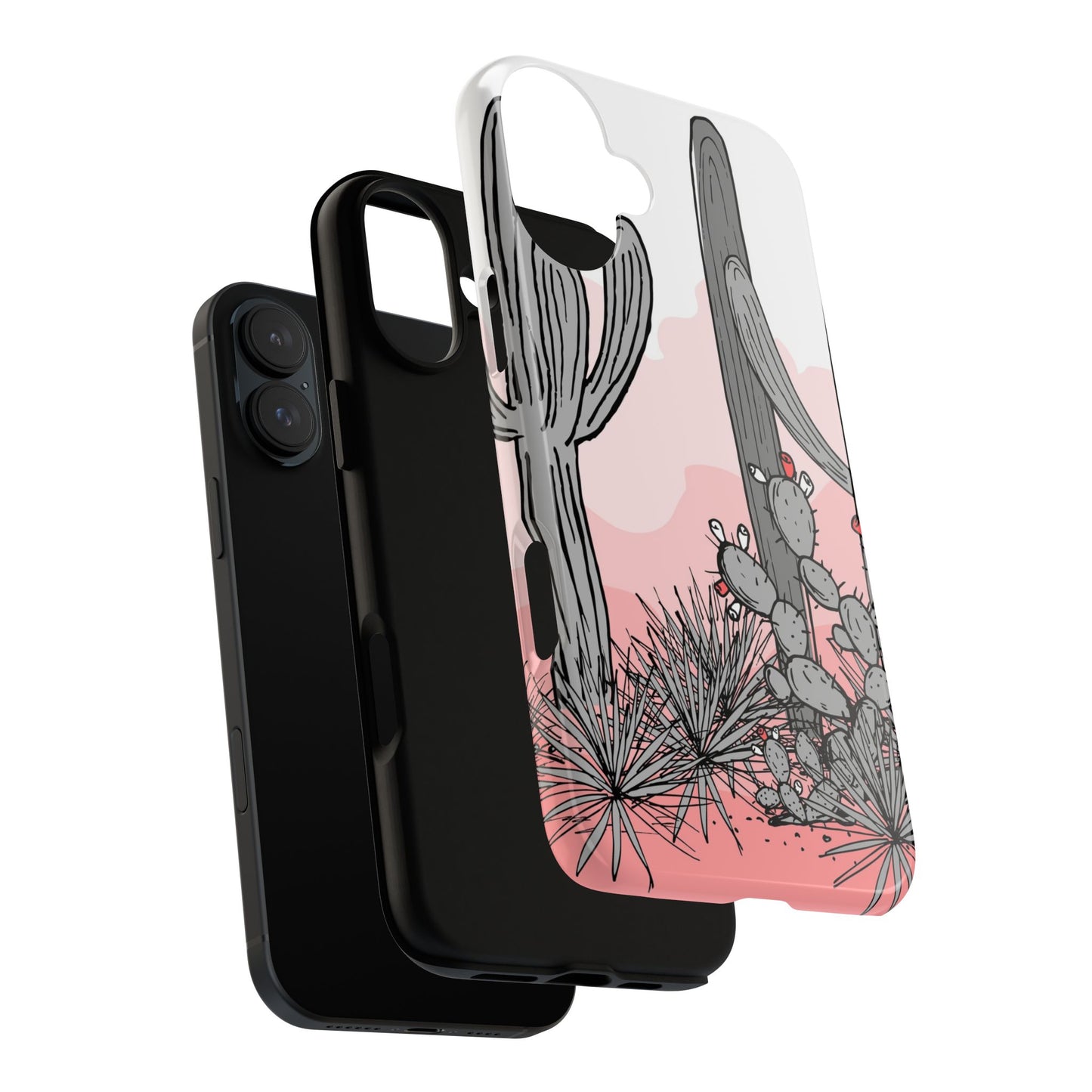 Pastel Cactus Sunset Protective Phone Case