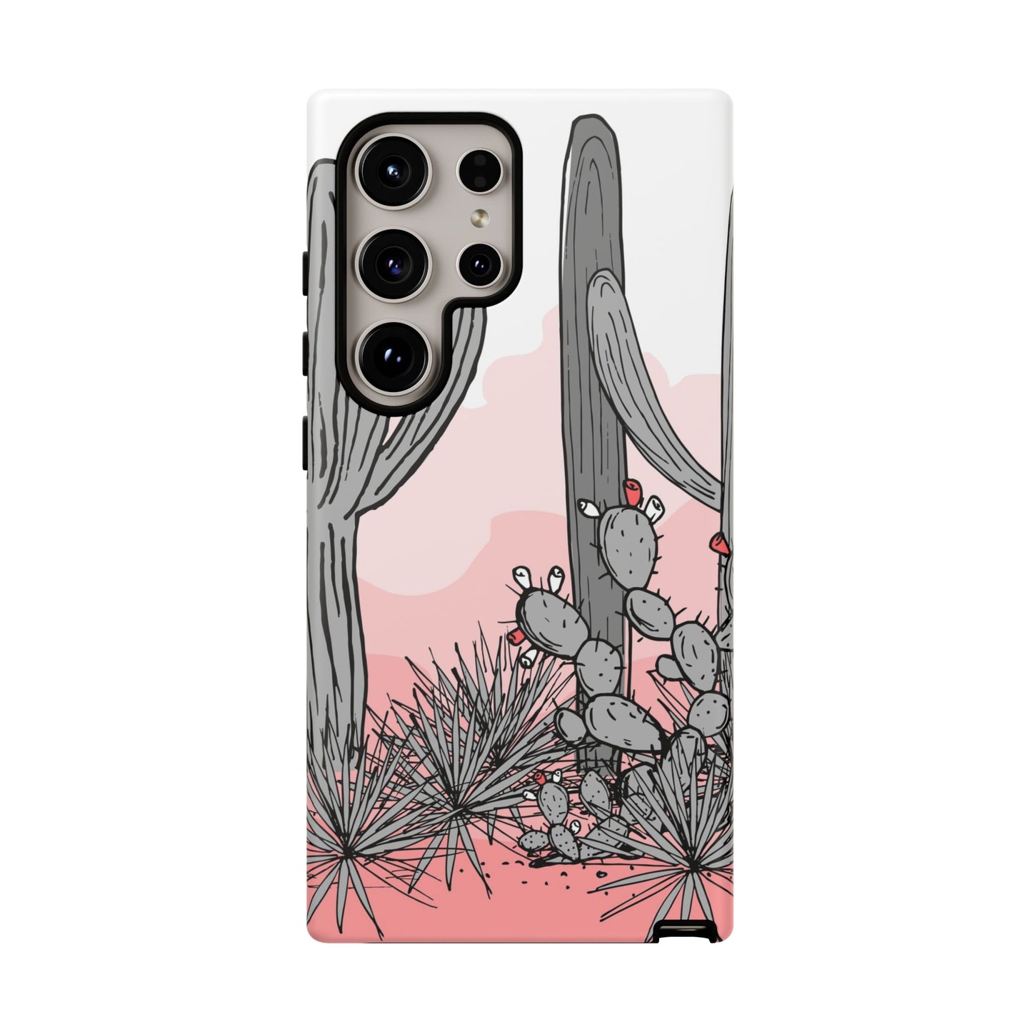 Pastel Cactus Sunset Protective Phone Case