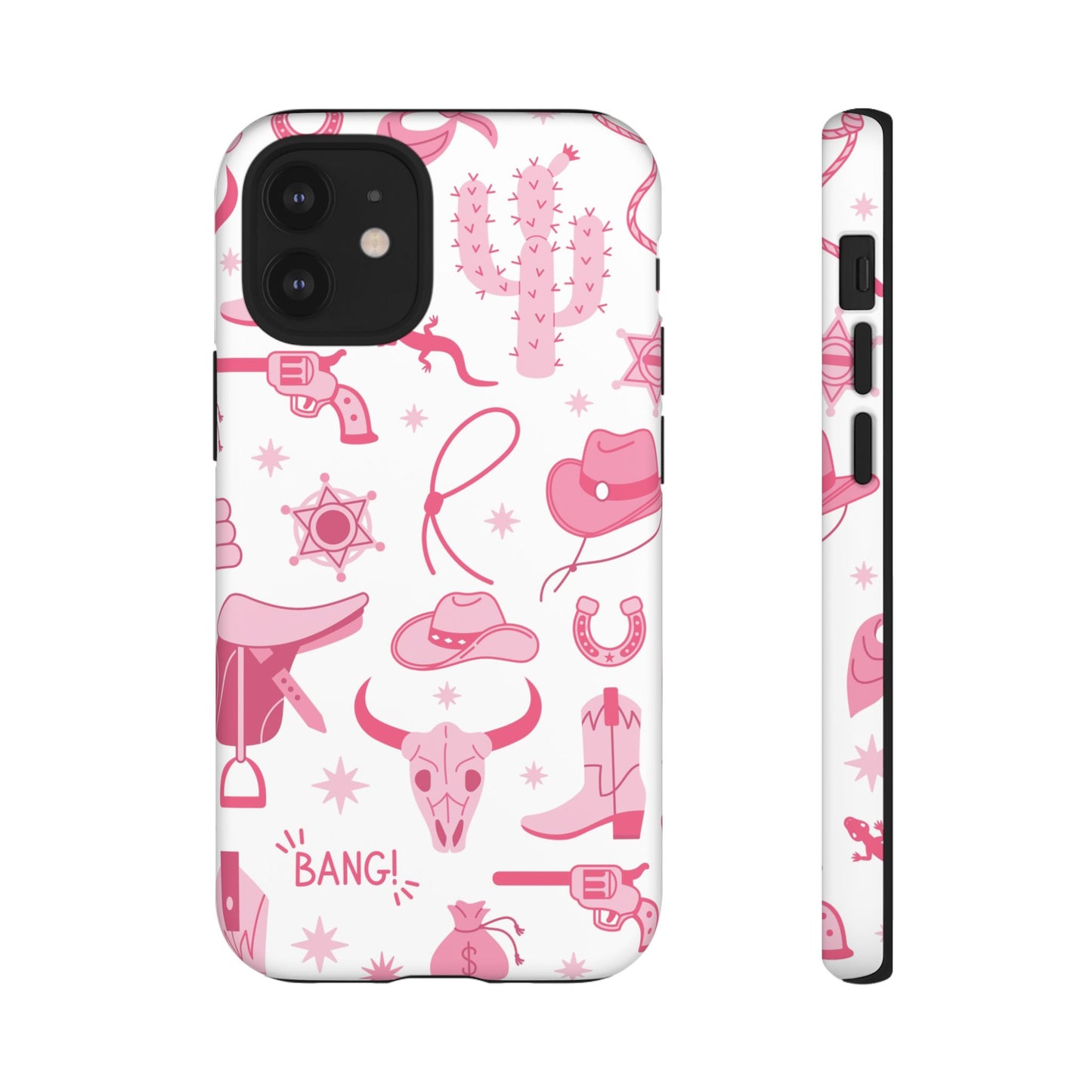 Pink Western Protective Phone Case for Iphone, Samsung and Google Phones