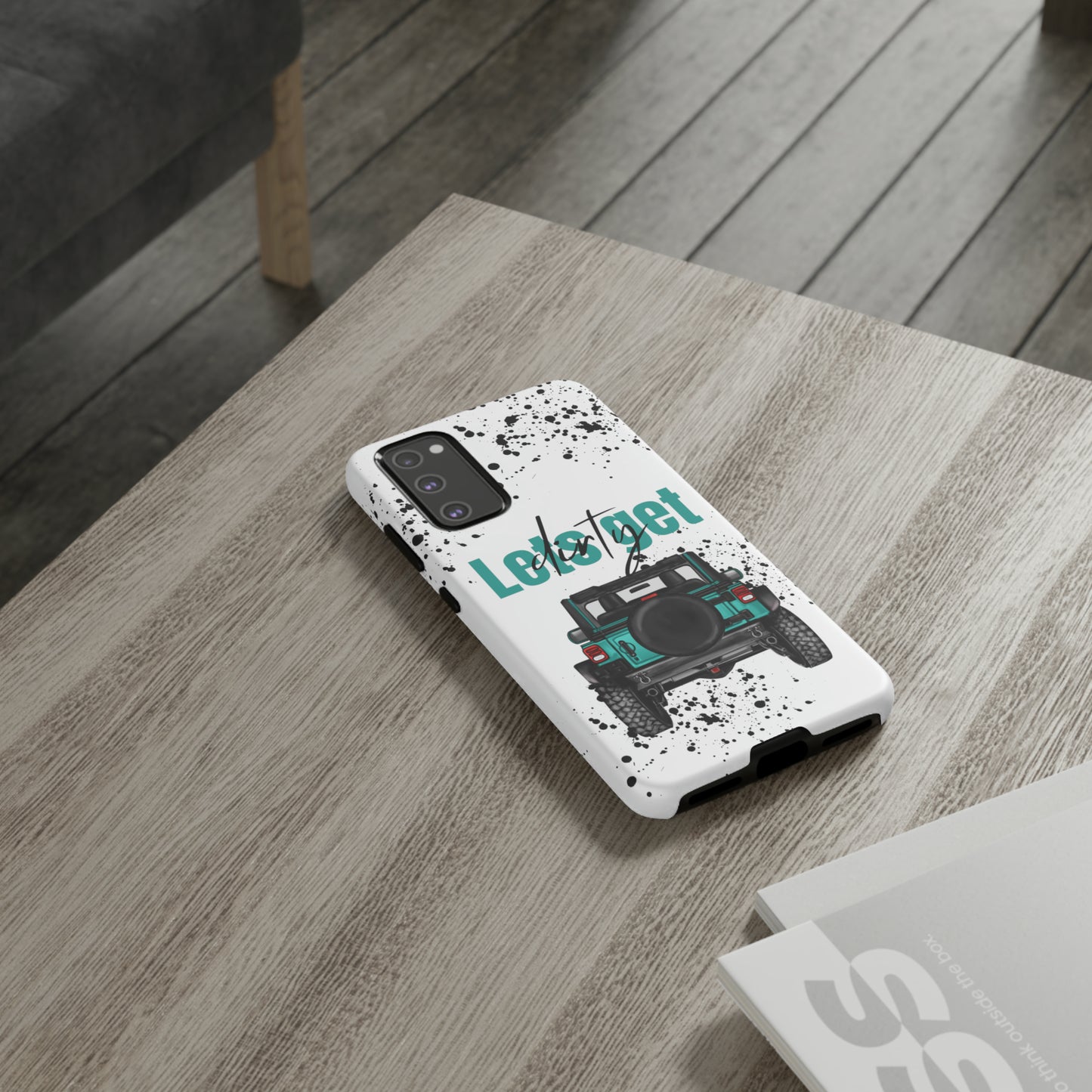 Lets Get Dirty Protective Phone Case for Iphone, Google and Samsung Splatter Turquoise