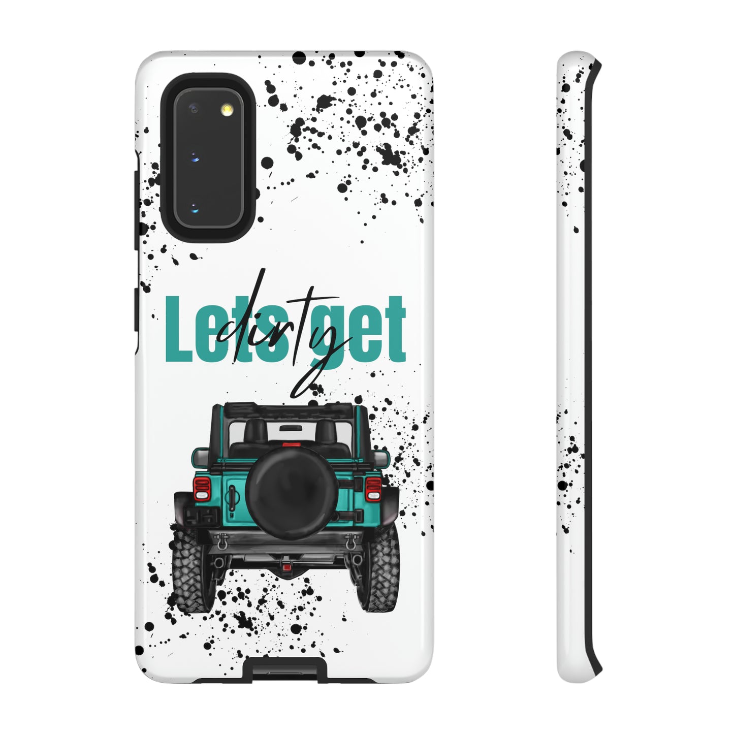 Lets Get Dirty Protective Phone Case for Iphone, Google and Samsung Splatter Turquoise