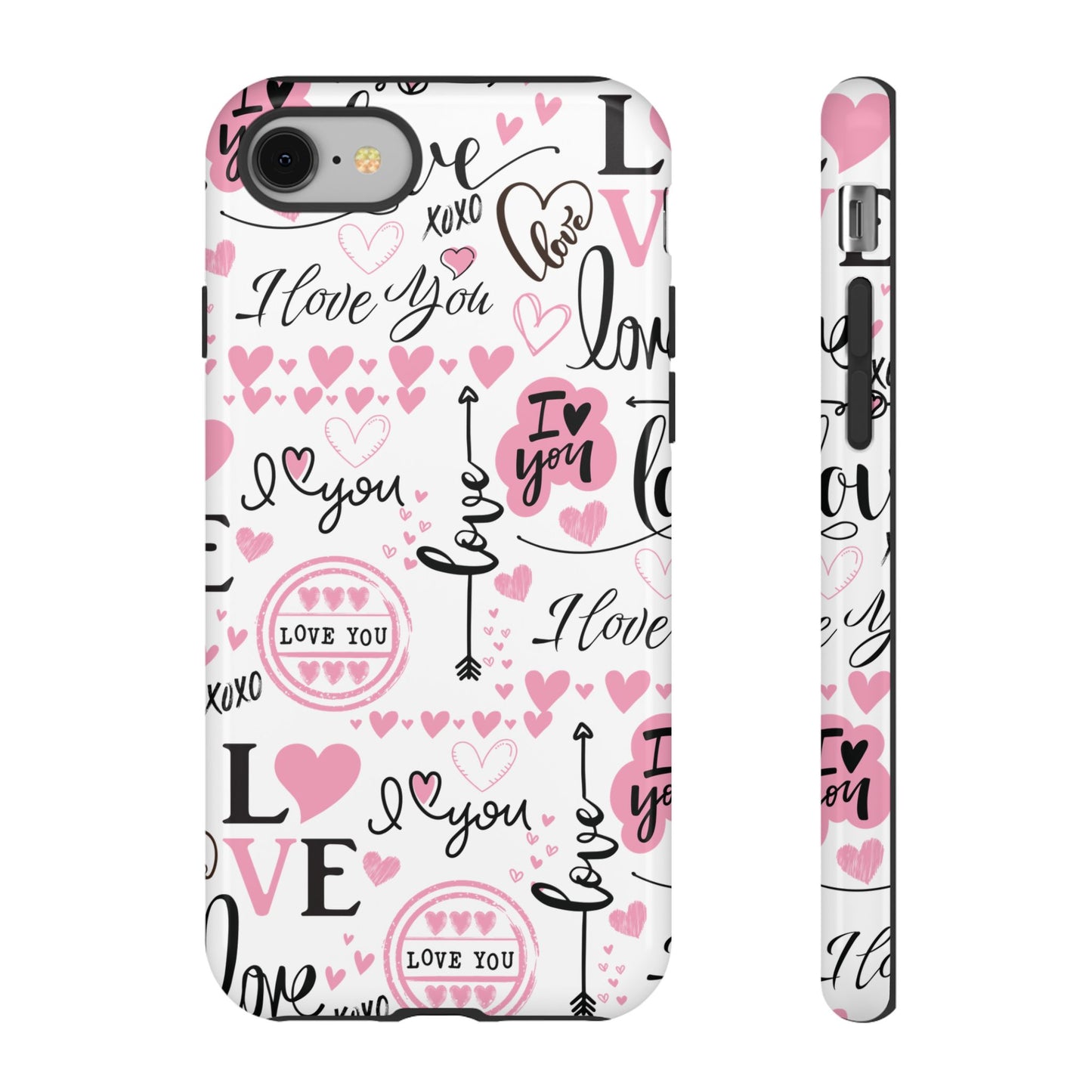 Valentine Love Pink Protective Phone Case for Iphone, Samsung and Google Devices