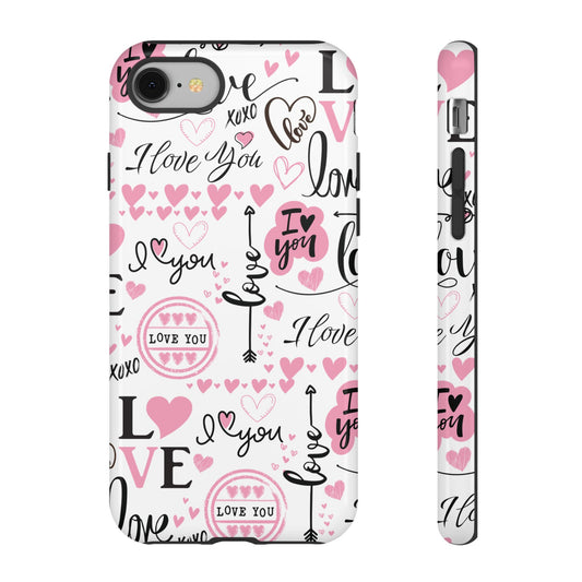 Valentine Love Pink Protective Phone Case for Iphone, Samsung and Google Devices