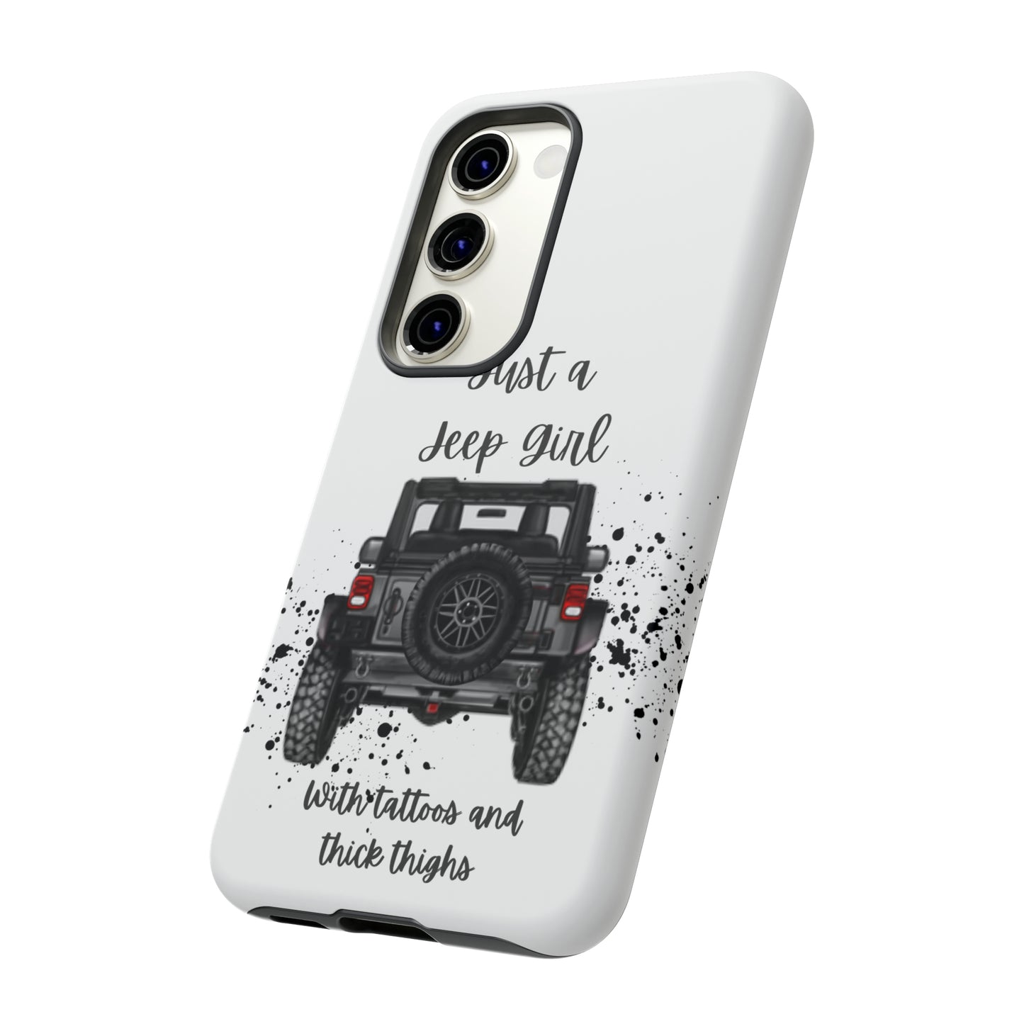 Off Road Girl with Tattoos and Thick Thighs Grey Protective Phkne Case