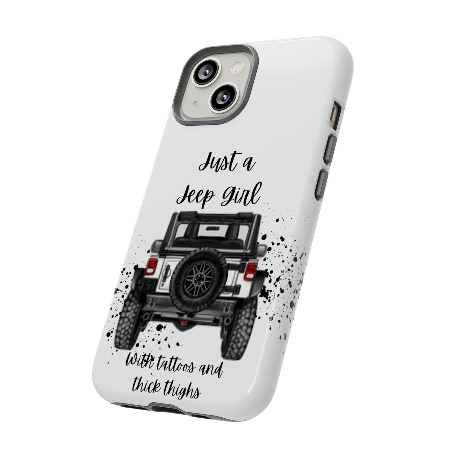 Off Road Girl with Tattoos and Thick Thighs Black Protective Phone Case