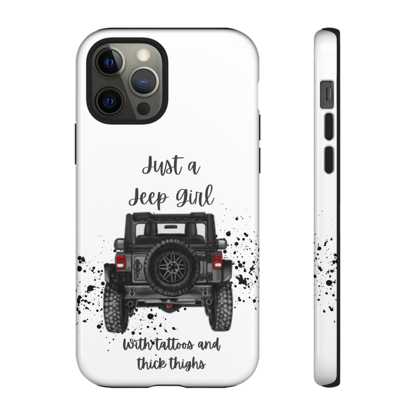 Off Road Girl with Tattoos and Thick Thighs Grey Protective Phkne Case