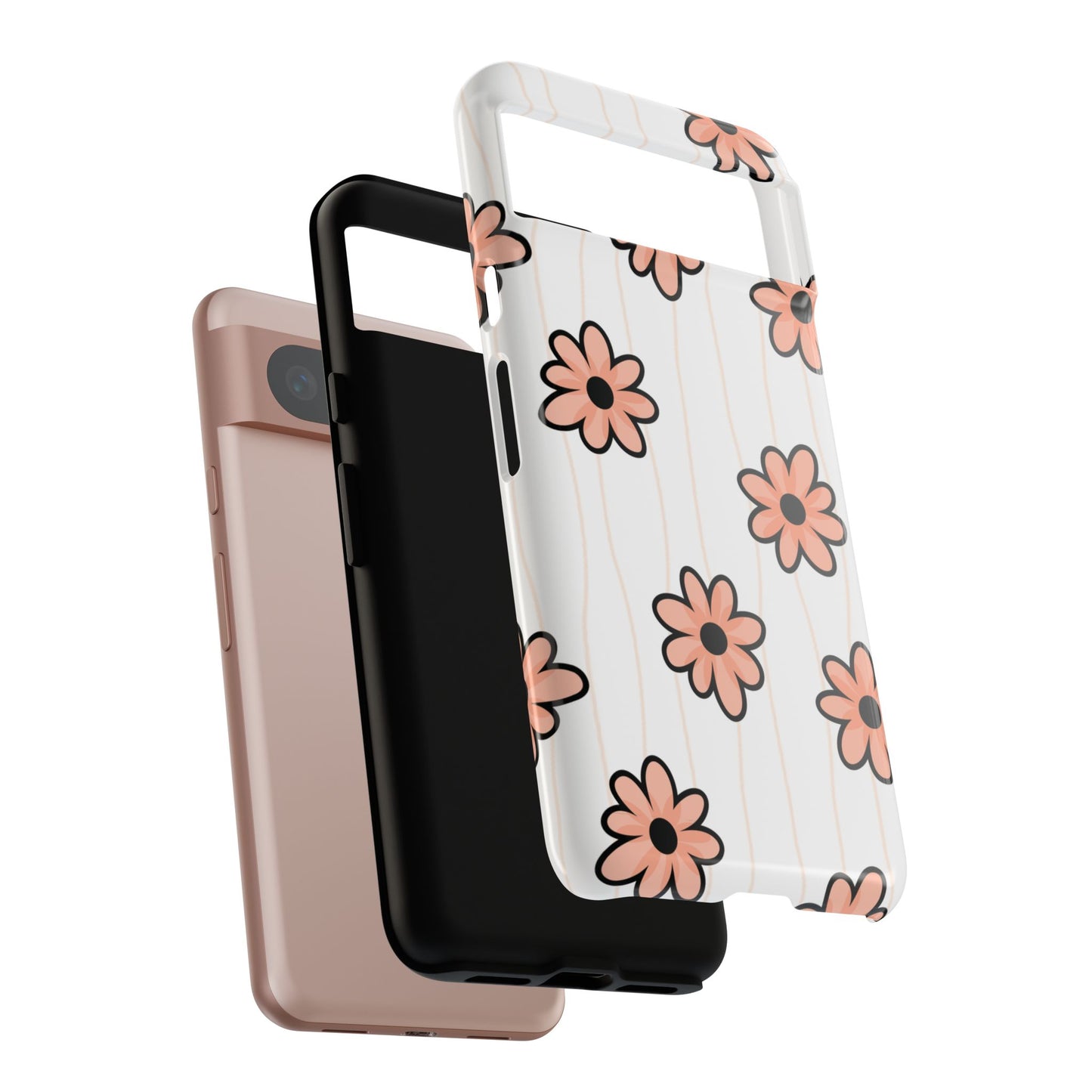 Pink Flowers Protective Phone Case