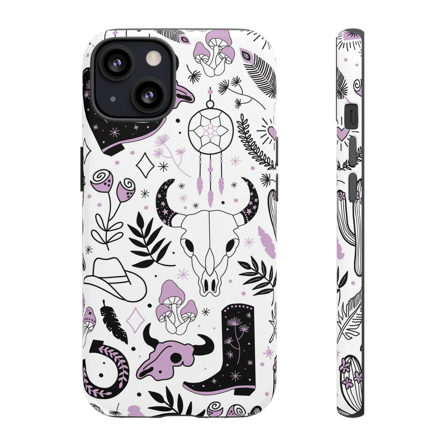 Purple and Black Western Protective Drop Proof Case Iphone, Samsung and Google phones