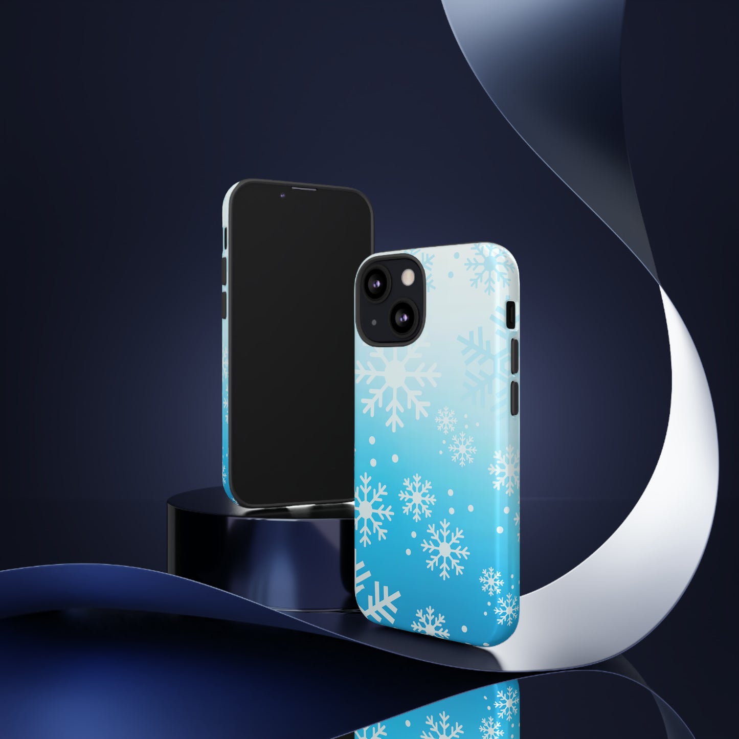 Winter, frozen, snowflake ombré protective phone case for Google, Samsung and IPhone