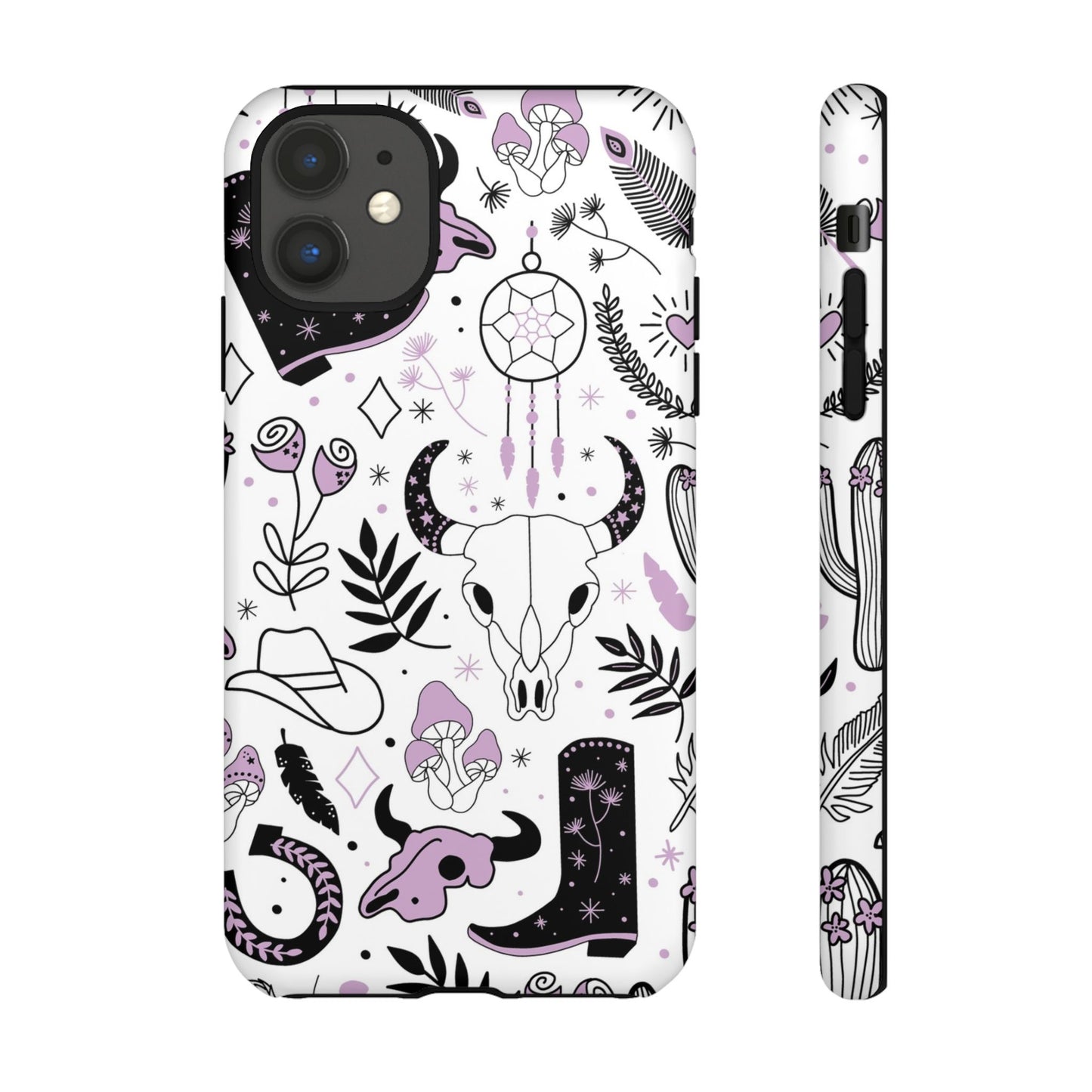 Purple and Black Western Protective Drop Proof Case Iphone, Samsung and Google phones