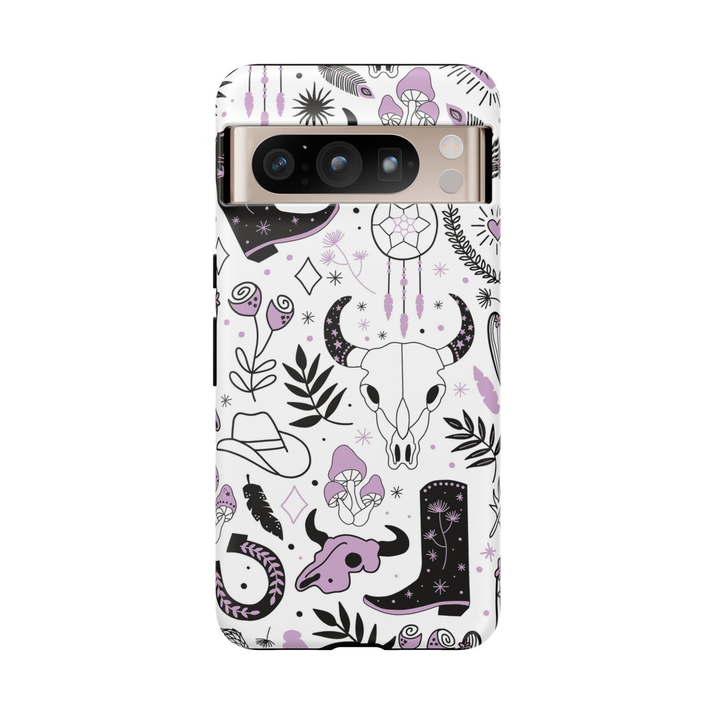 Purple and Black Western Protective Drop Proof Case Iphone, Samsung and Google phones