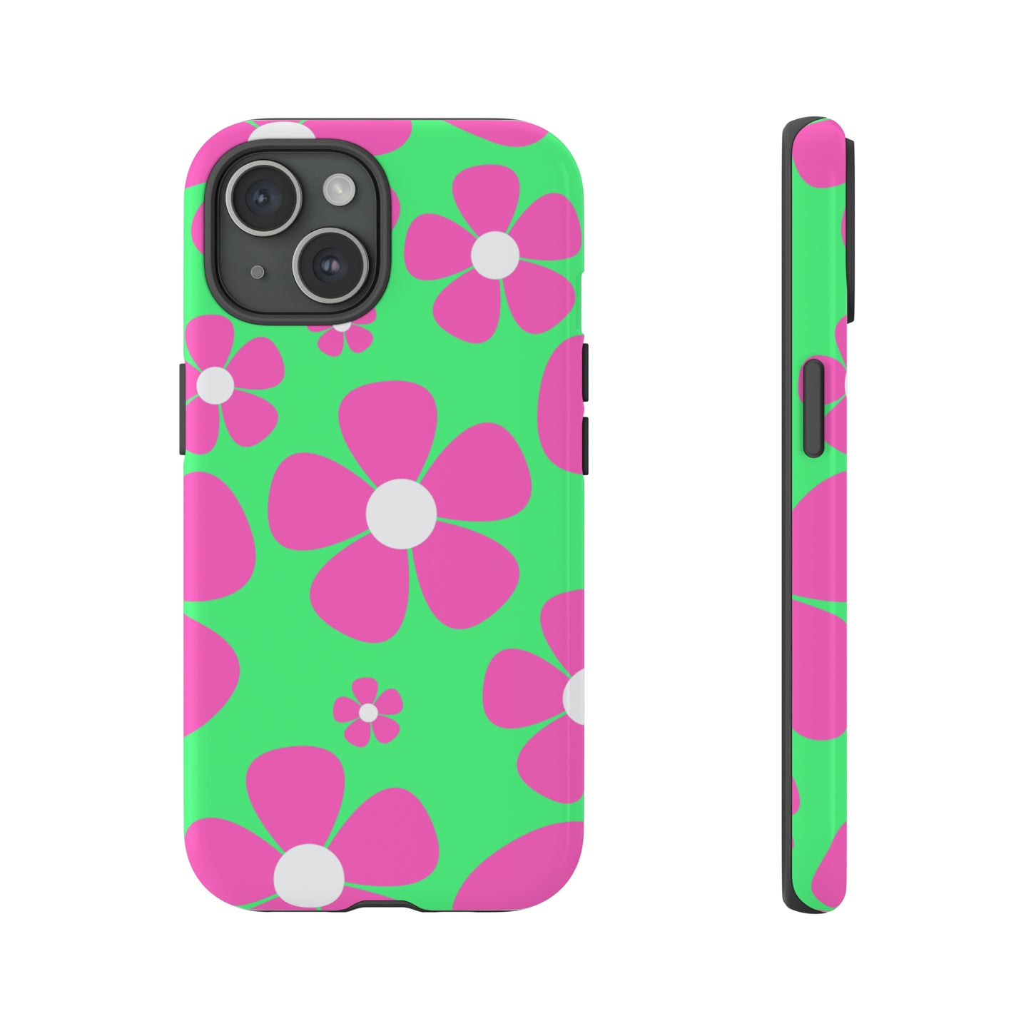 Green with pink flowers protective case