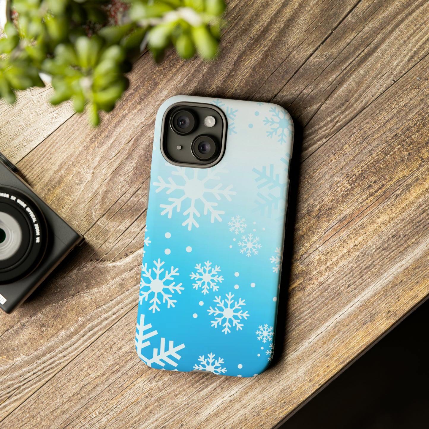 Winter, frozen, snowflake ombré protective phone case for Google, Samsung and IPhone