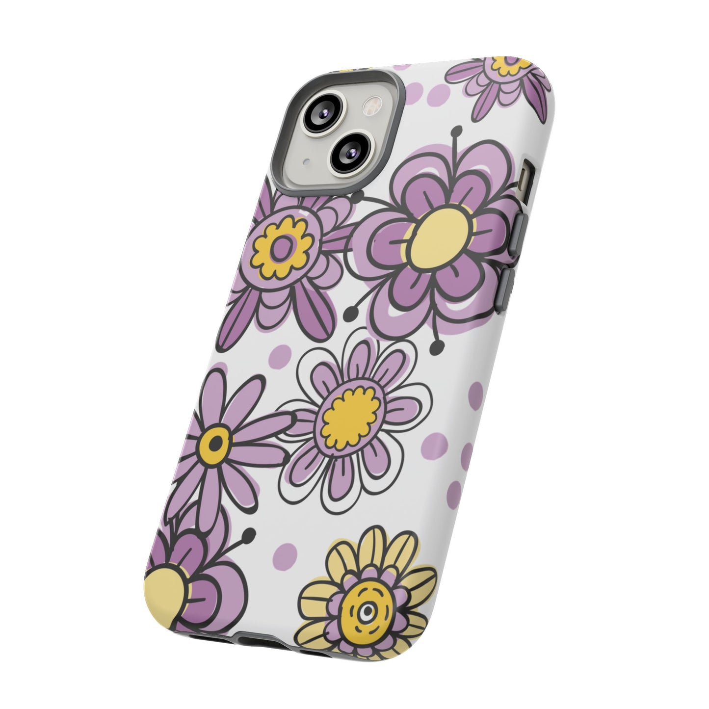 Purple Flowers Protective Phone Case