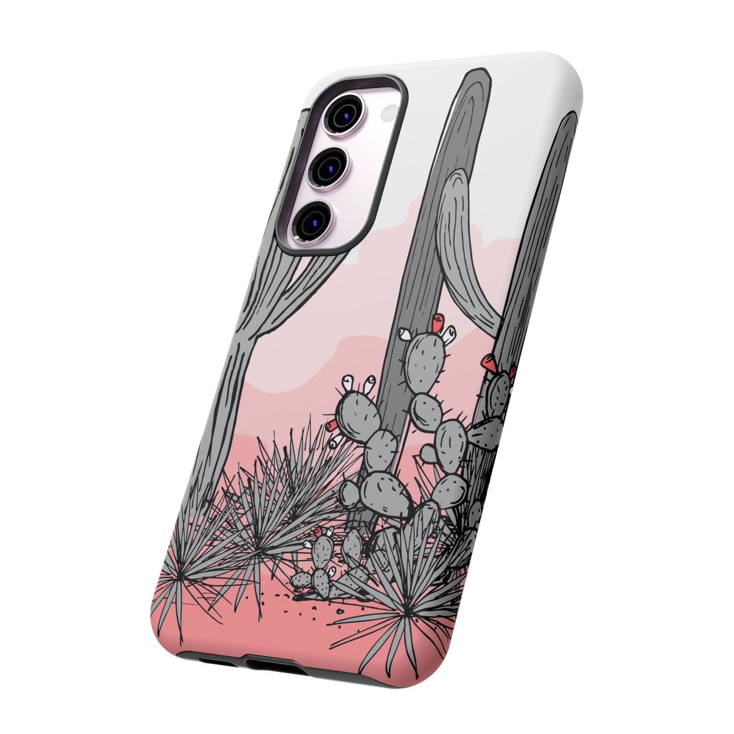 Pastel Cactus Sunset Protective Phone Case