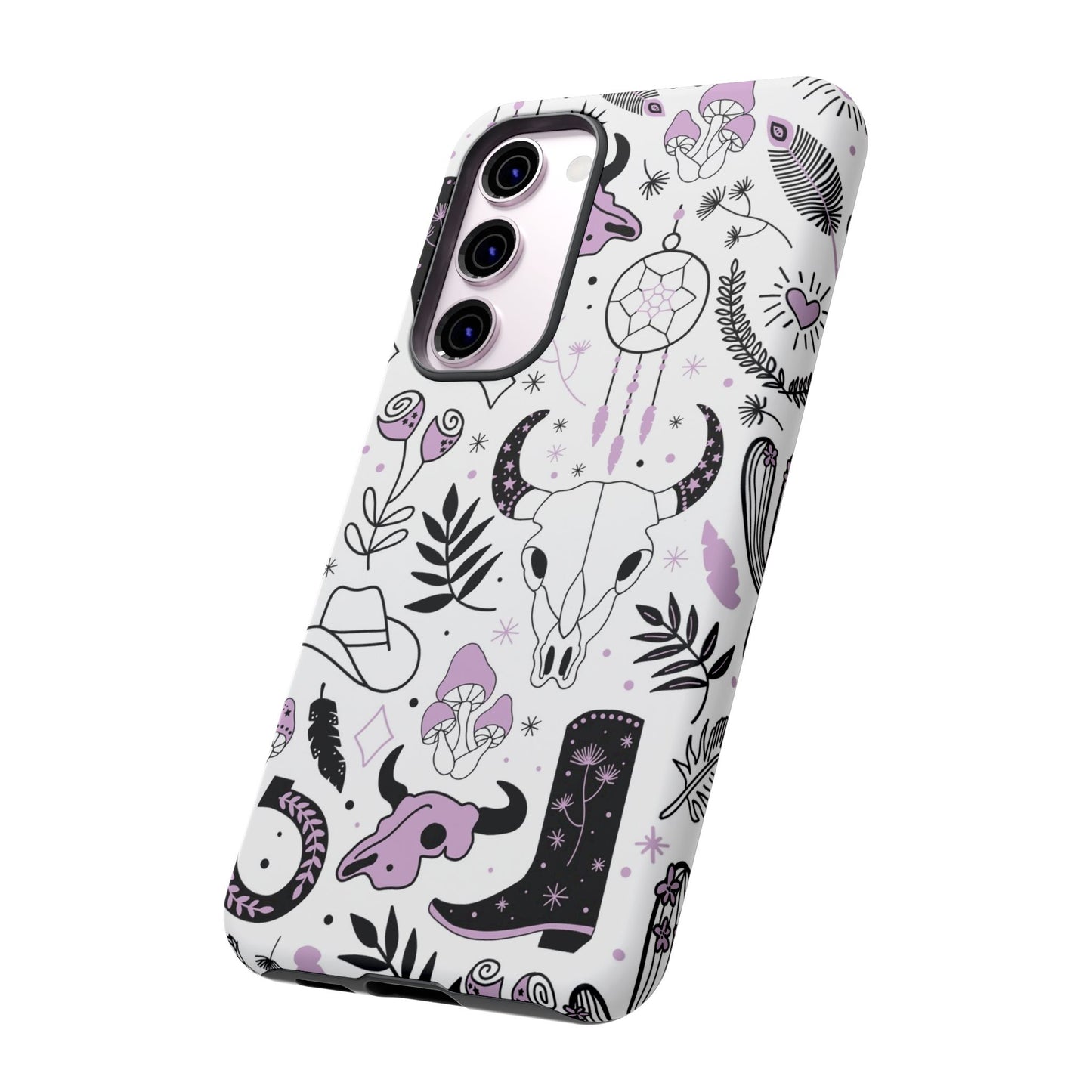 Purple and Black Western Protective Drop Proof Case Iphone, Samsung and Google phones