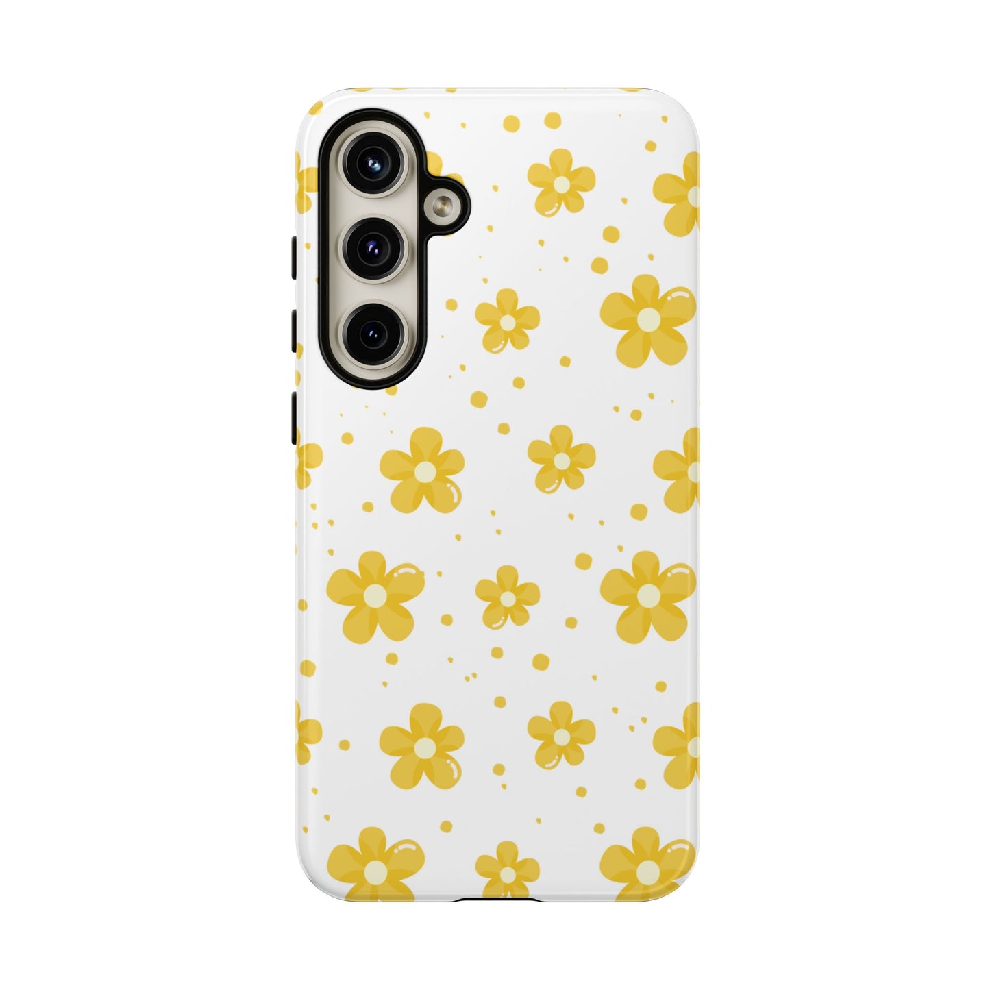 Yellow Flowers Protective Phone Case for Google, Apple and Samsung Phones
