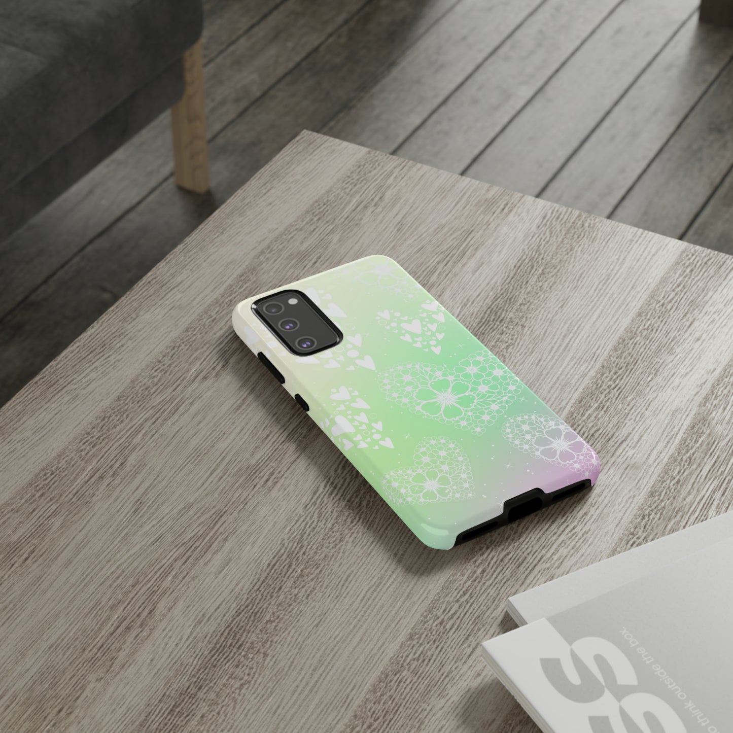 Pastel Heart Ombre Protective Case for Iphone, Google and Samsung