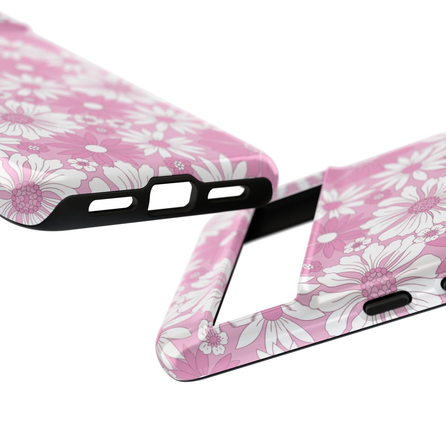 Pink and White Flowers Protective Phone Case
