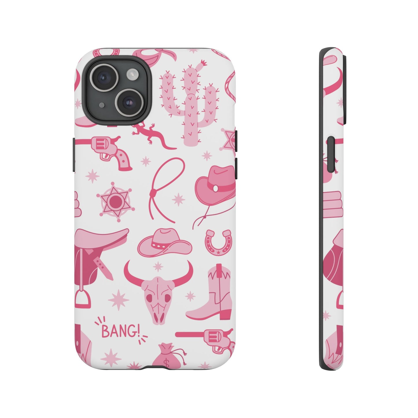 Pink Western Protective Phone Case for Iphone, Samsung and Google Phones