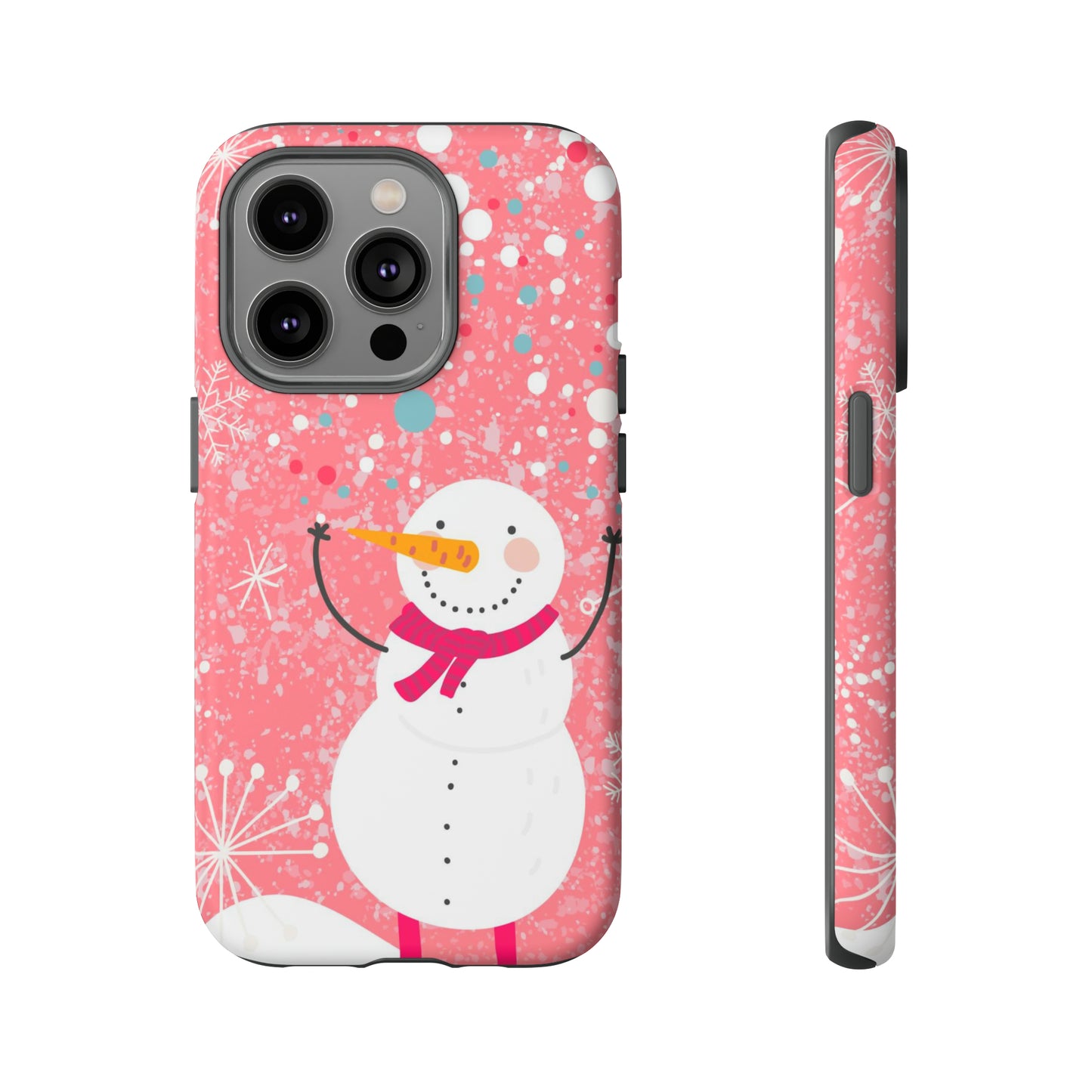 Pink Snowman Protective Case for Iphone, Samsung and a Google phones