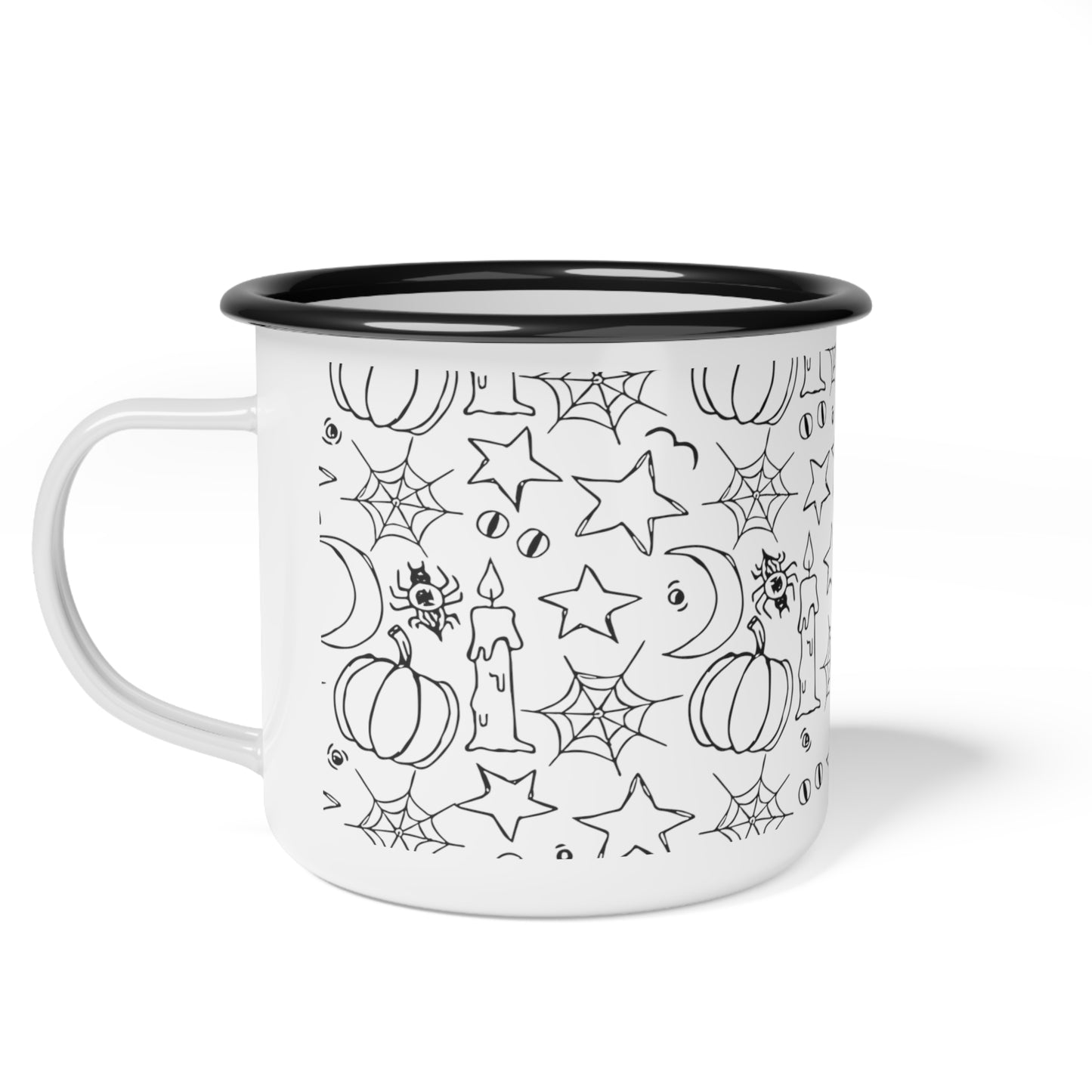 Halloween Sketches Enamel Camp Cup