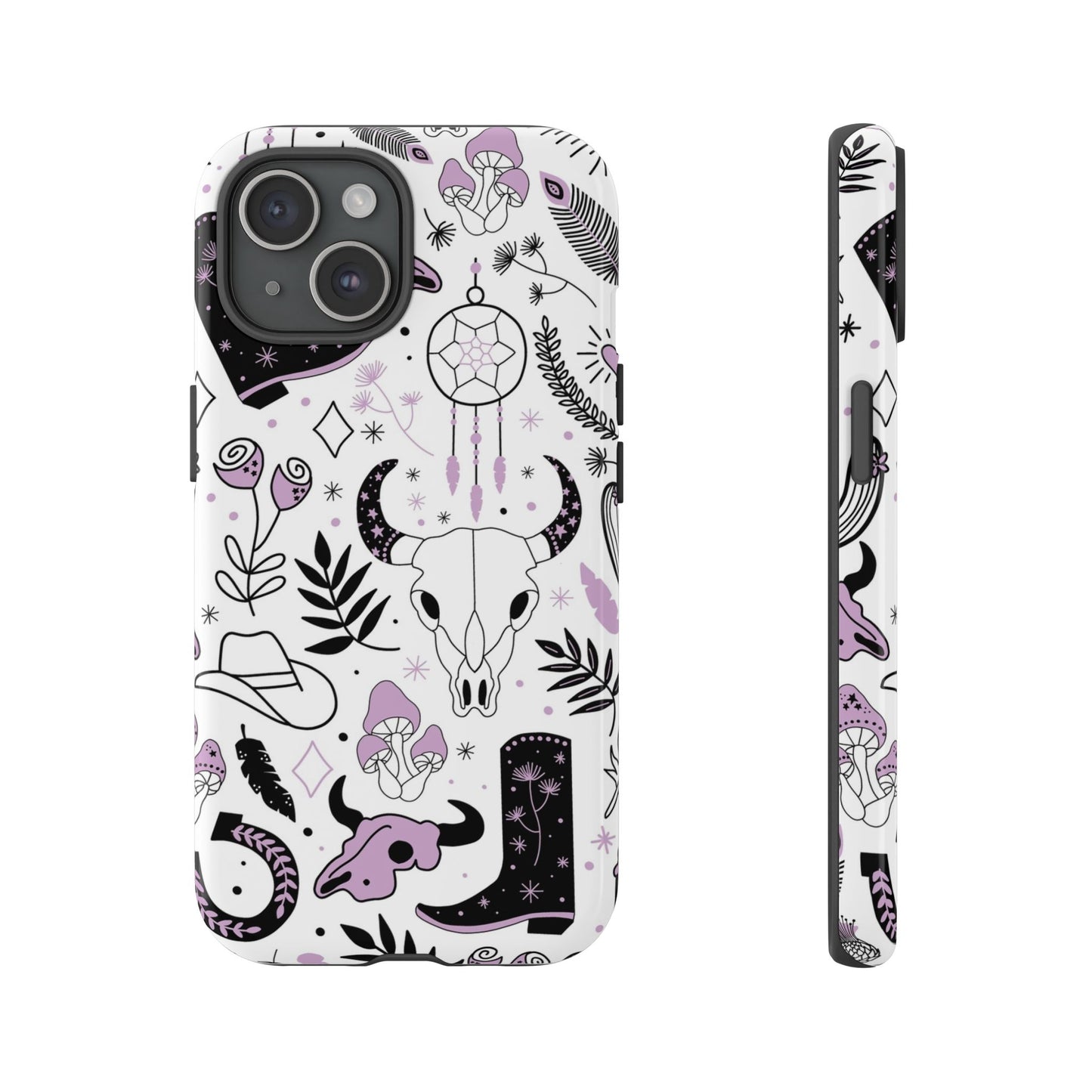 Purple and Black Western Protective Drop Proof Case Iphone, Samsung and Google phones