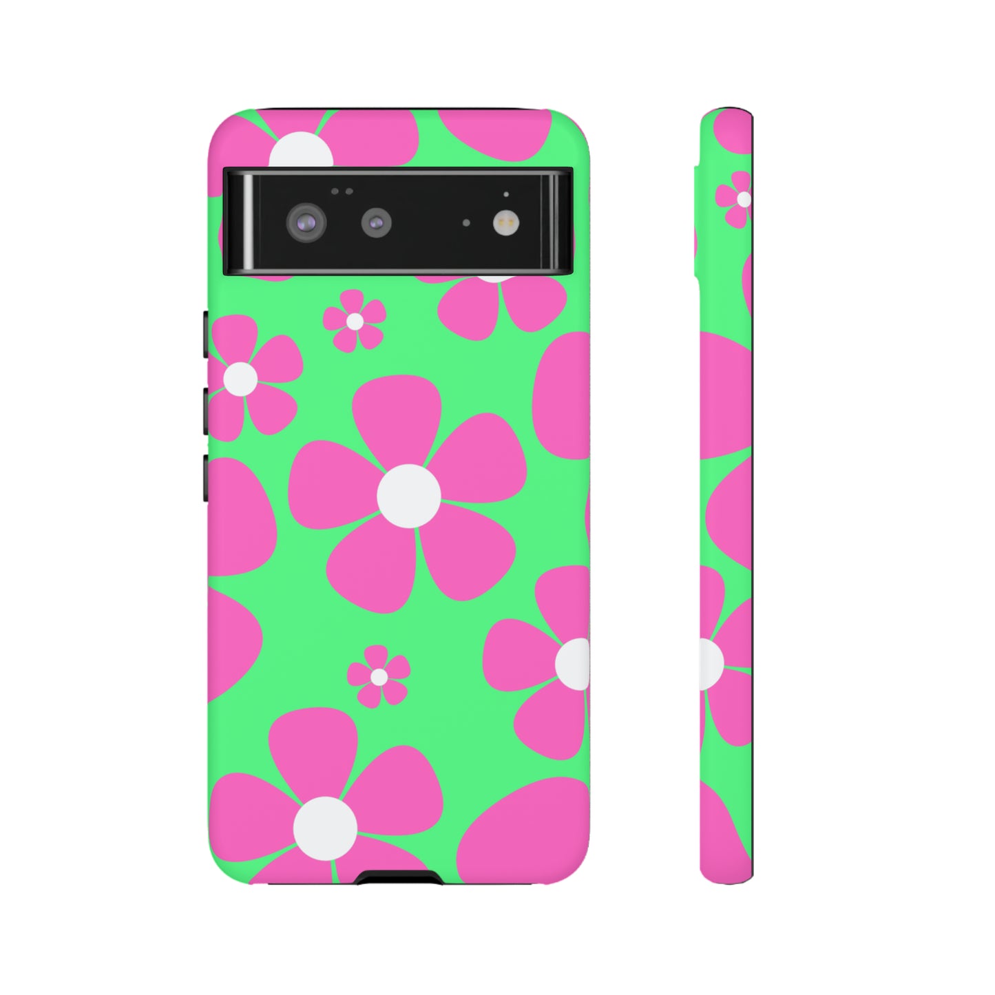 Green with pink flowers protective case