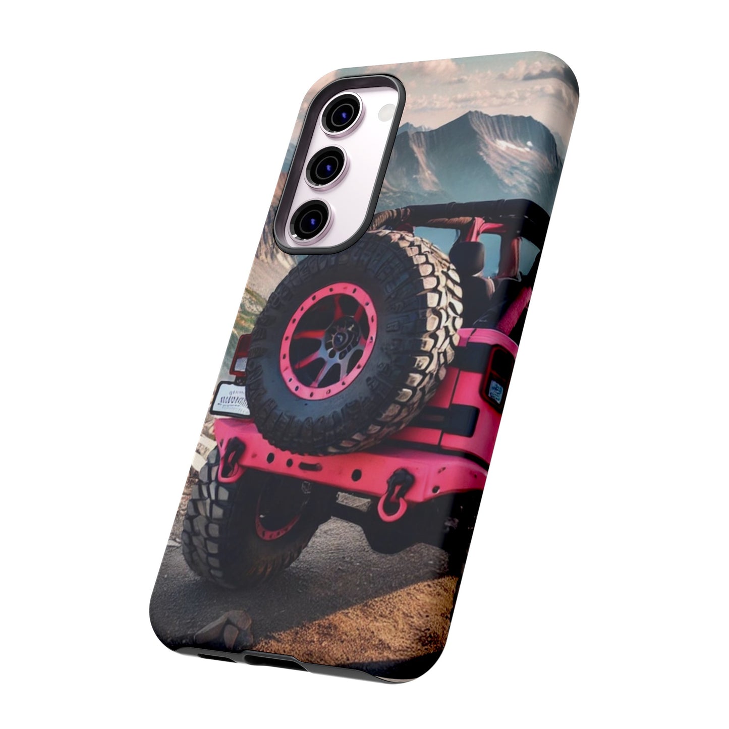 Pink Jeep Tire Protective Phone Case