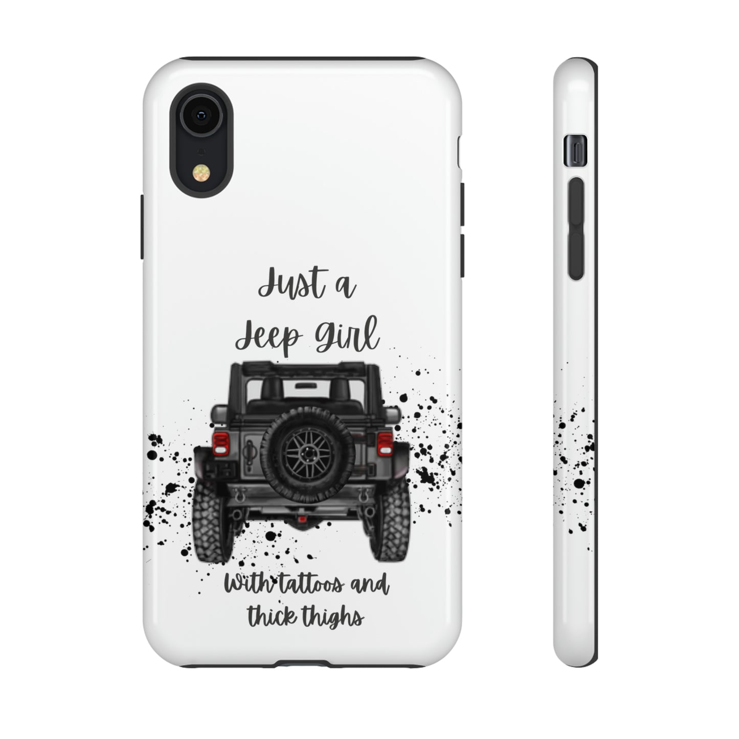 Off Road Girl with Tattoos and Thick Thighs Grey Protective Phkne Case