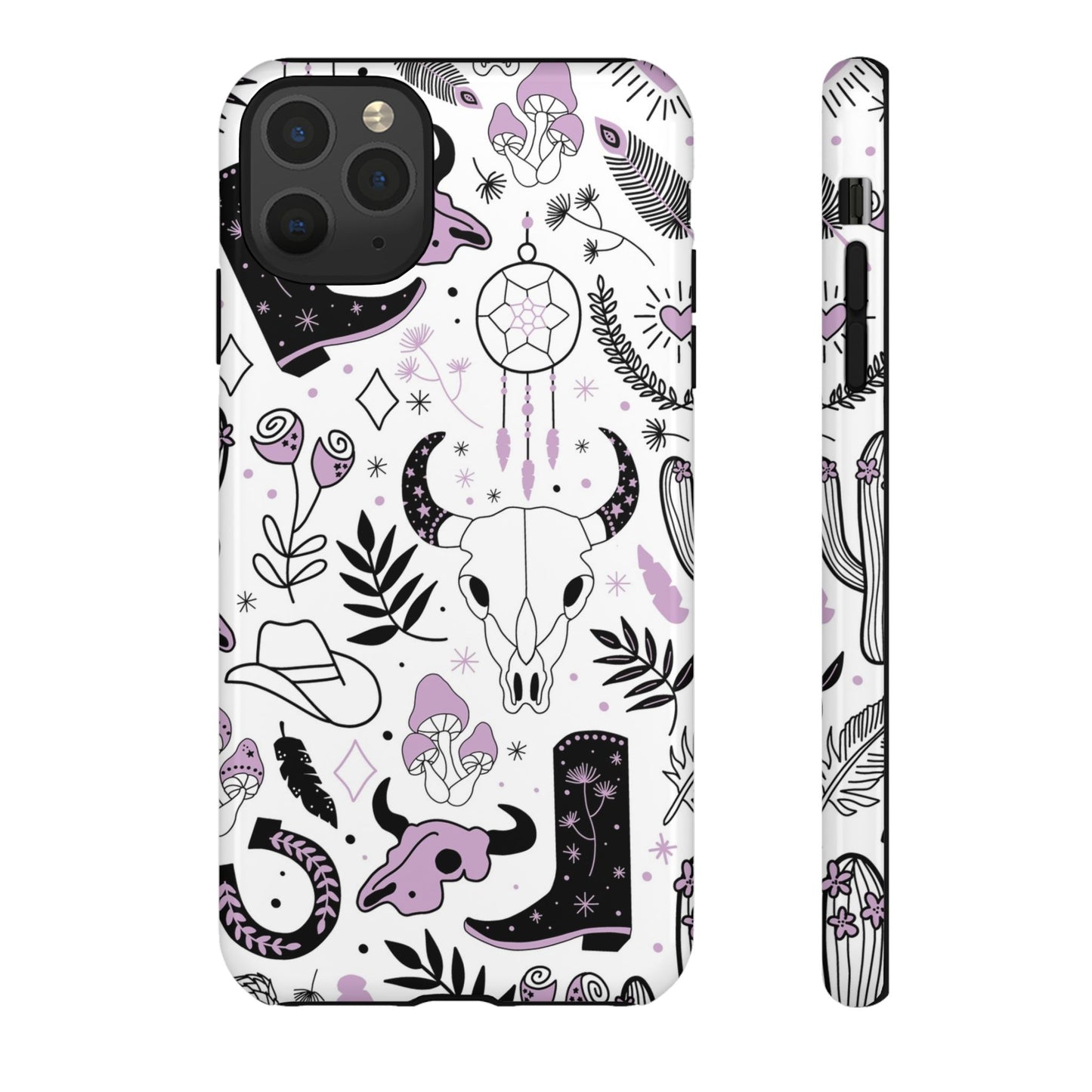 Purple and Black Western Protective Drop Proof Case Iphone, Samsung and Google phones