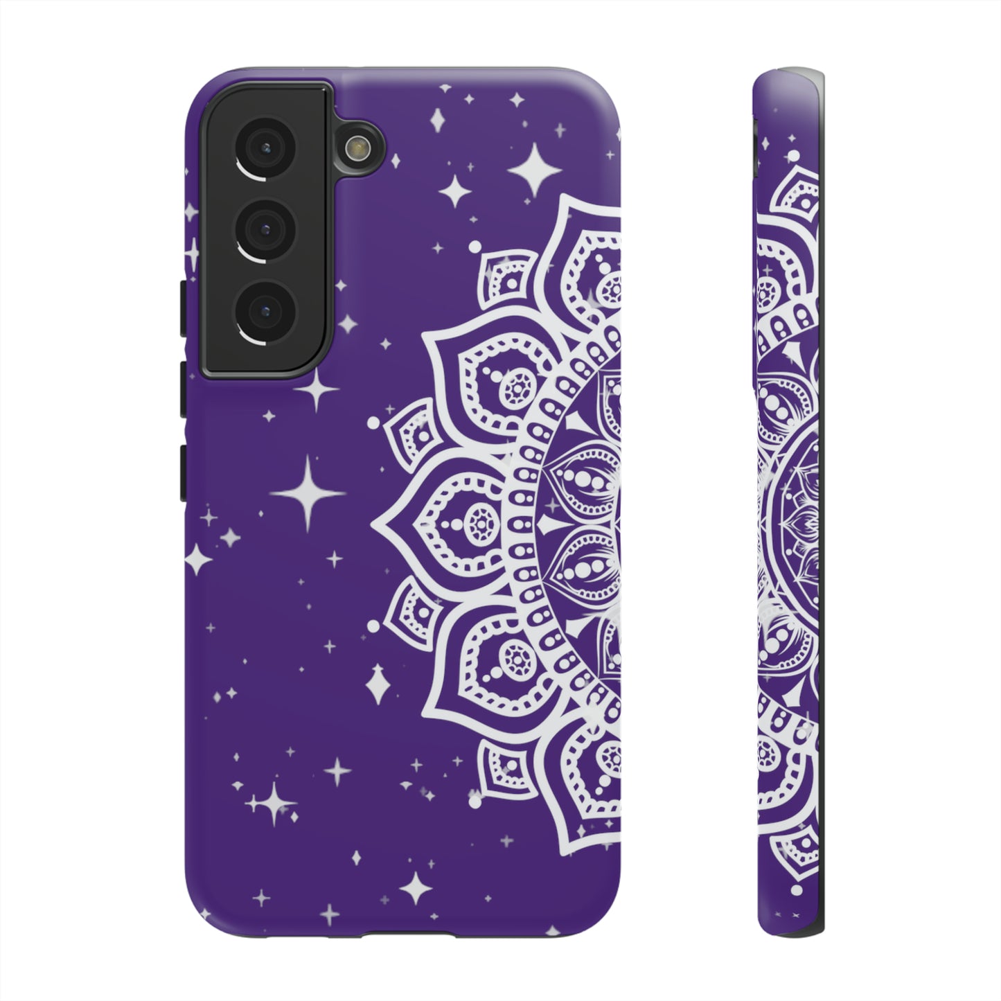 Purple mandala protective phone case for iPhone, Samsung and Google