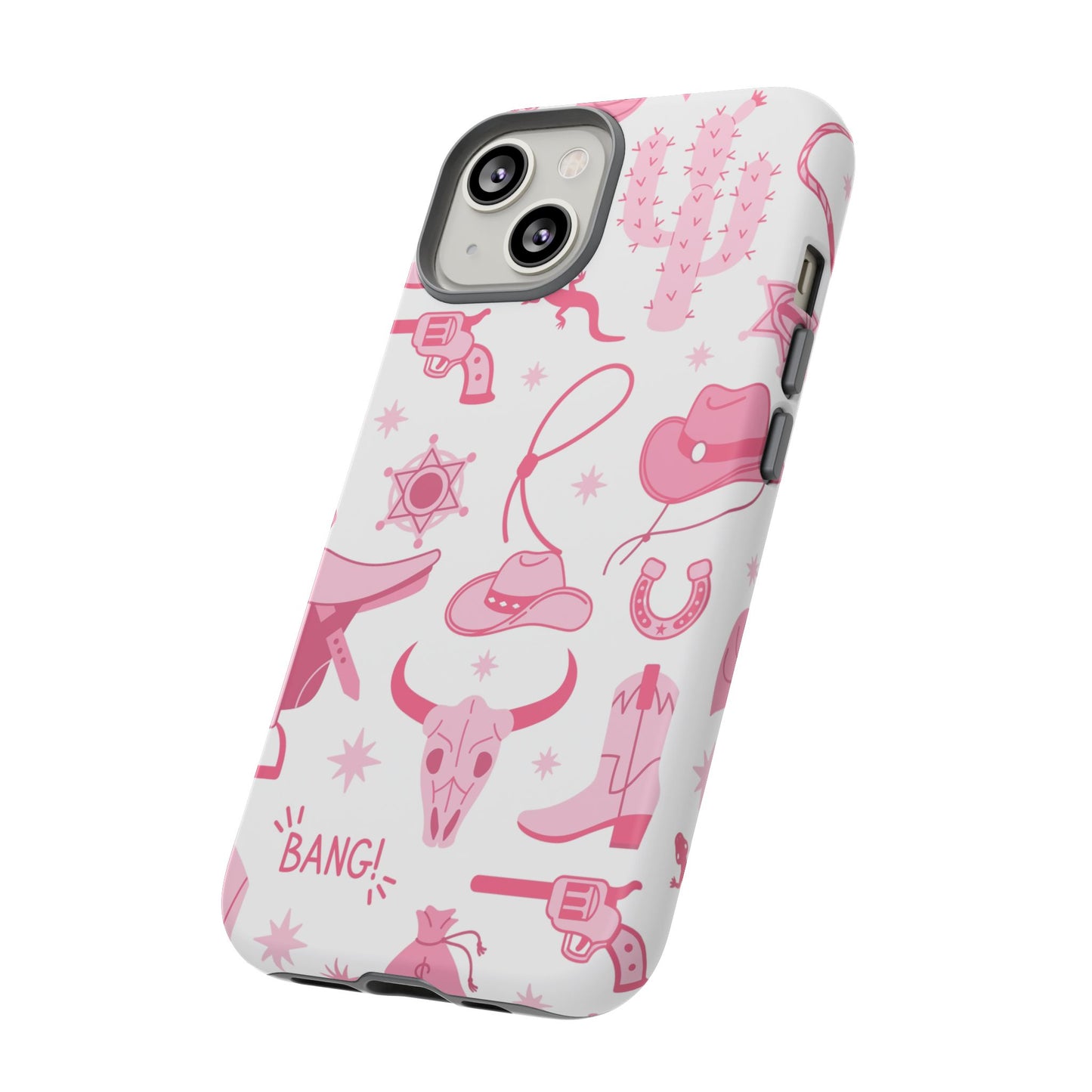 Pink Western Protective Phone Case for Iphone, Samsung and Google Phones