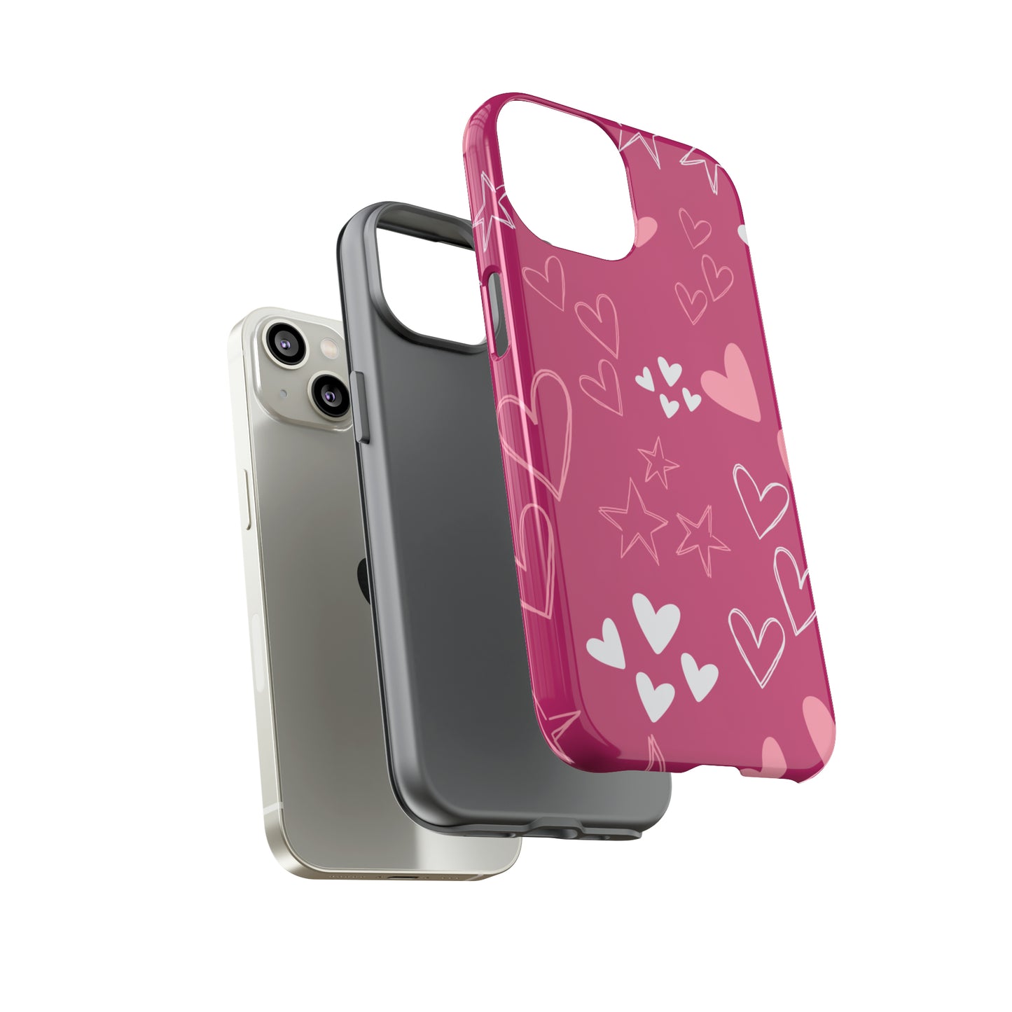 Heart and Stars Protective Case for Google, IPhone and Samsung phones