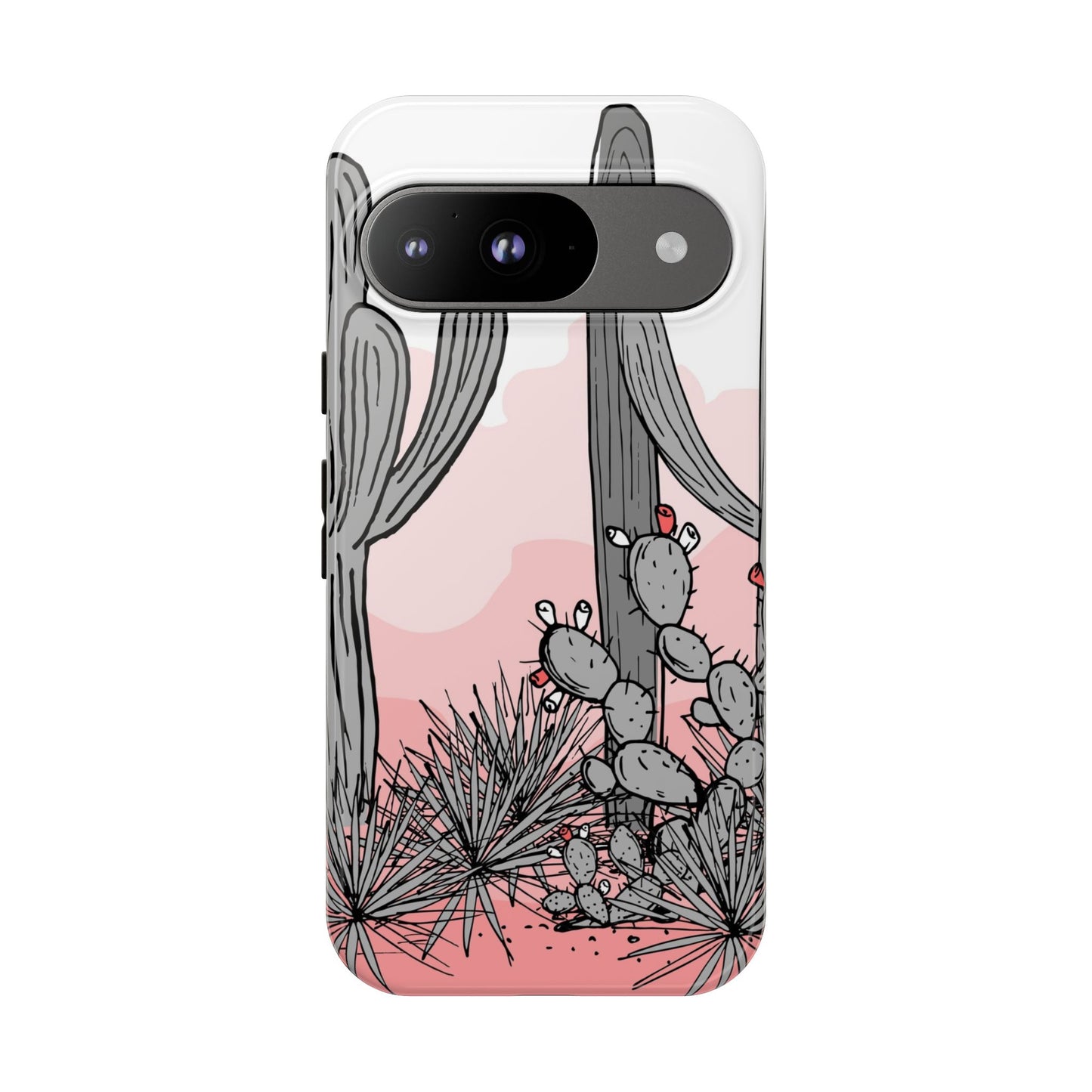 Pastel Cactus Sunset Protective Phone Case