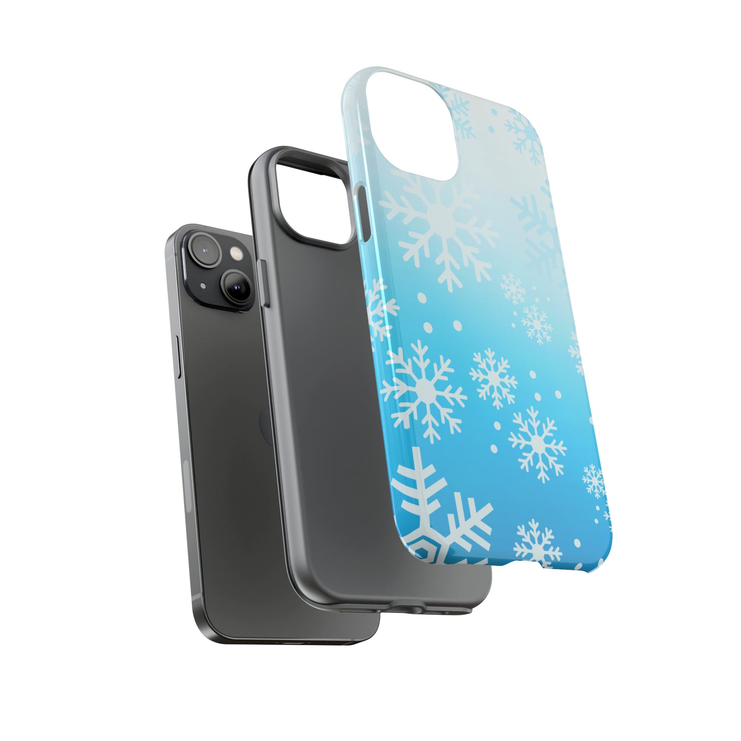 Winter, frozen, snowflake ombré protective phone case for Google, Samsung and IPhone