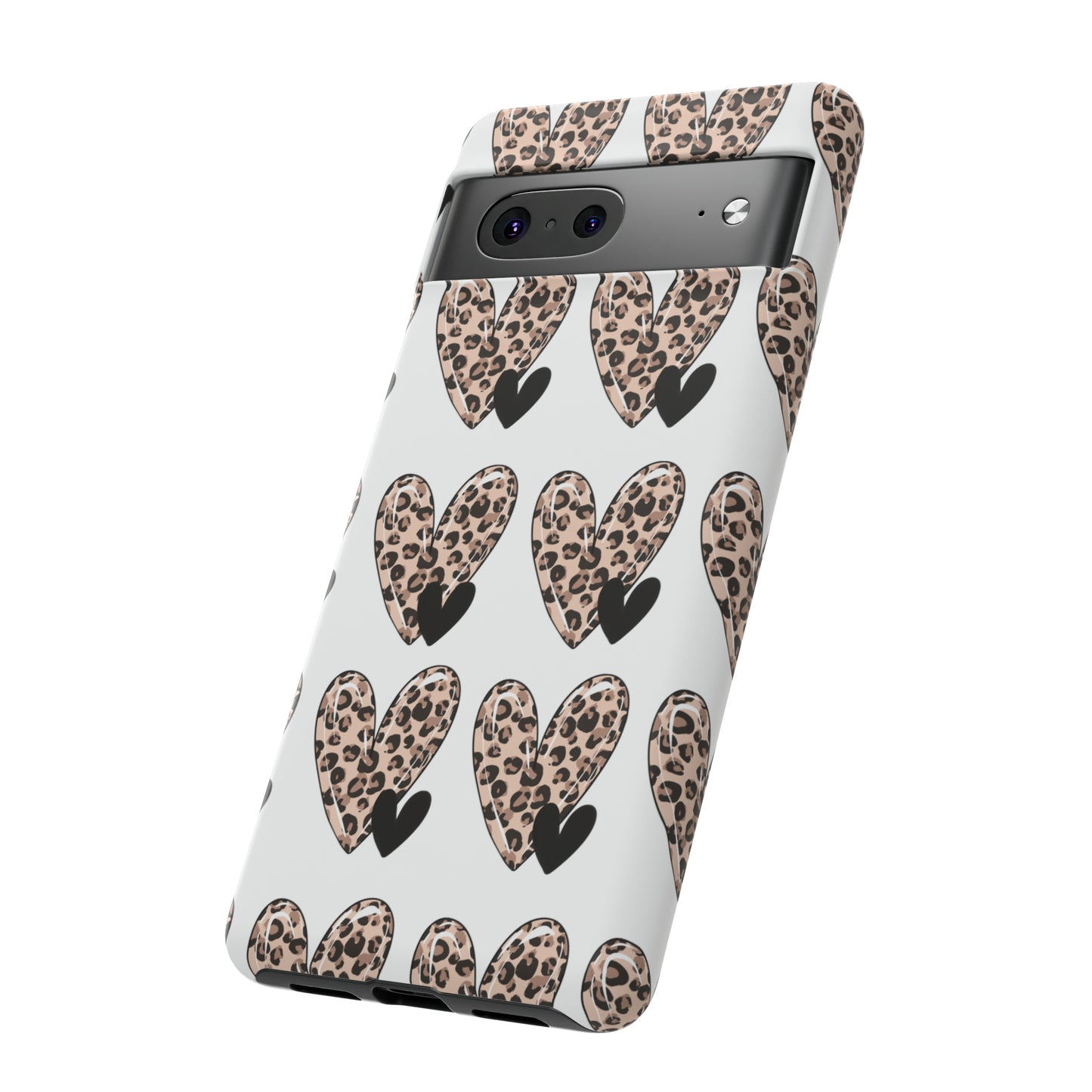 Leopard Hearts Protective Case for IPhone. Samsung and Google phones